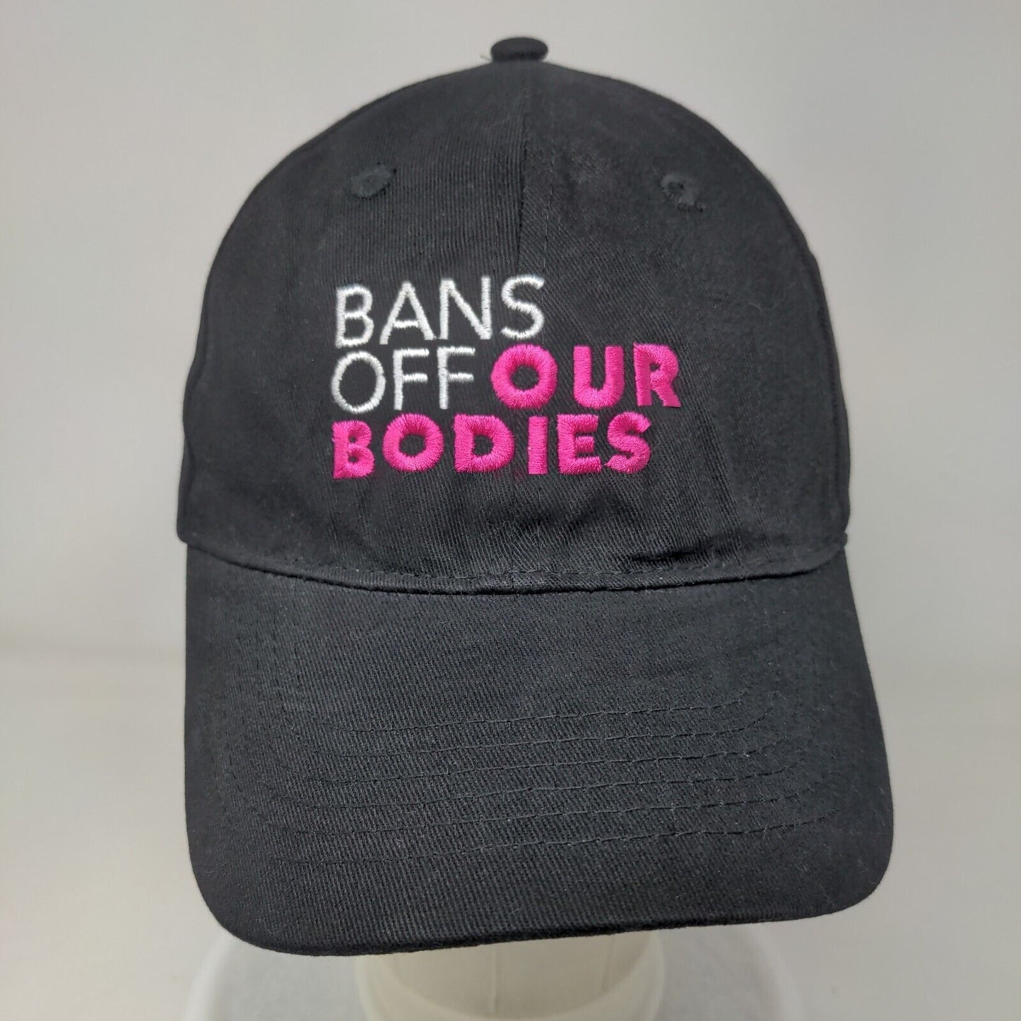 Bans Off Our Bodies Strapback Hat Black One Size Embroidered Apollo