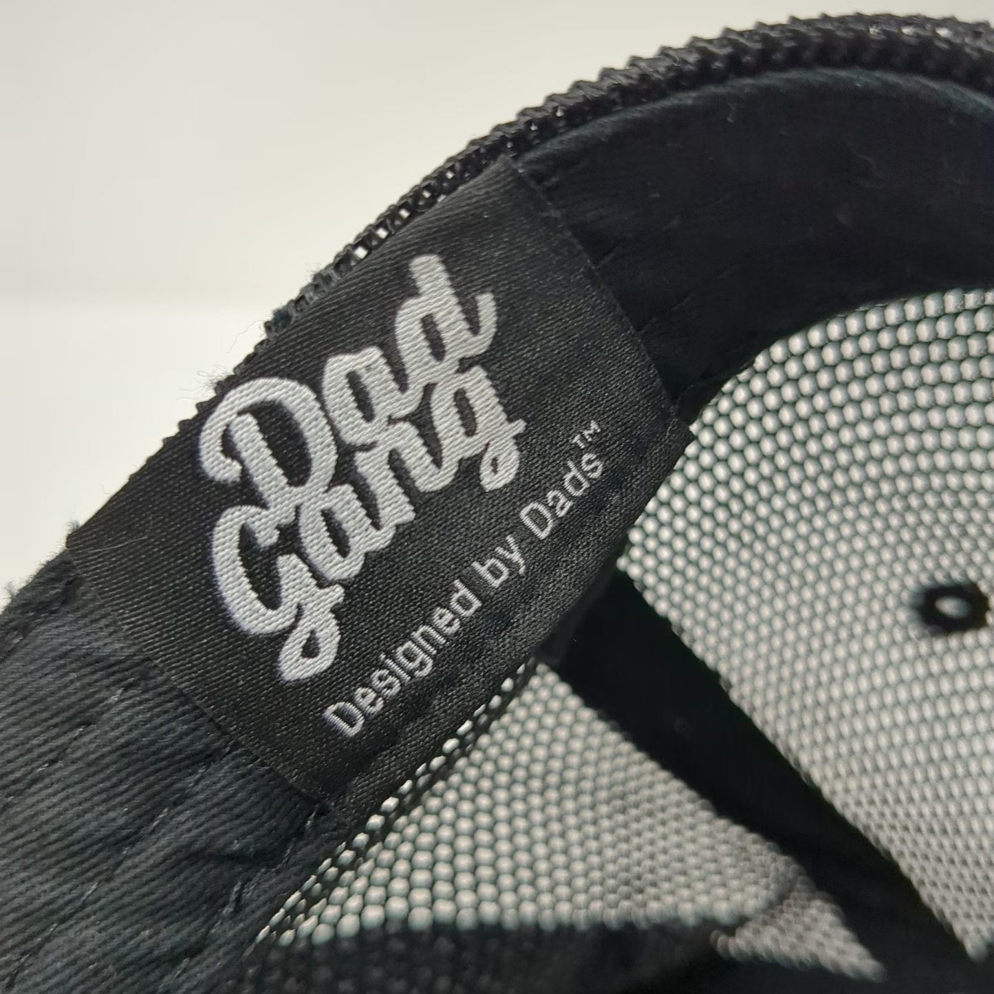 Dad Gang Trucker Hat Black One Size Mesh Snapback IYKYK Script Logo Embroidery