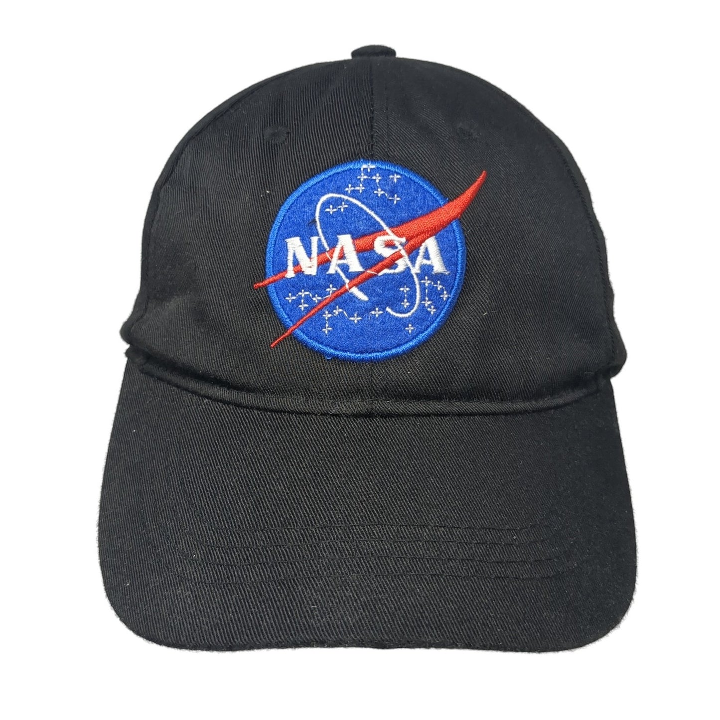 NASA Strapback Hat Black XL Adjustable Embroidered Spirit Vent Holes
