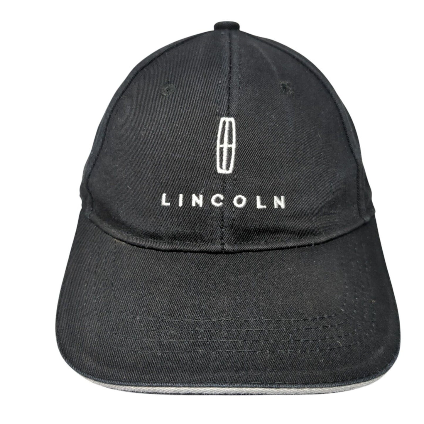 Lincoln Slideback Hat Black 58cm Adjustable Embroidered 6 Panel Solid