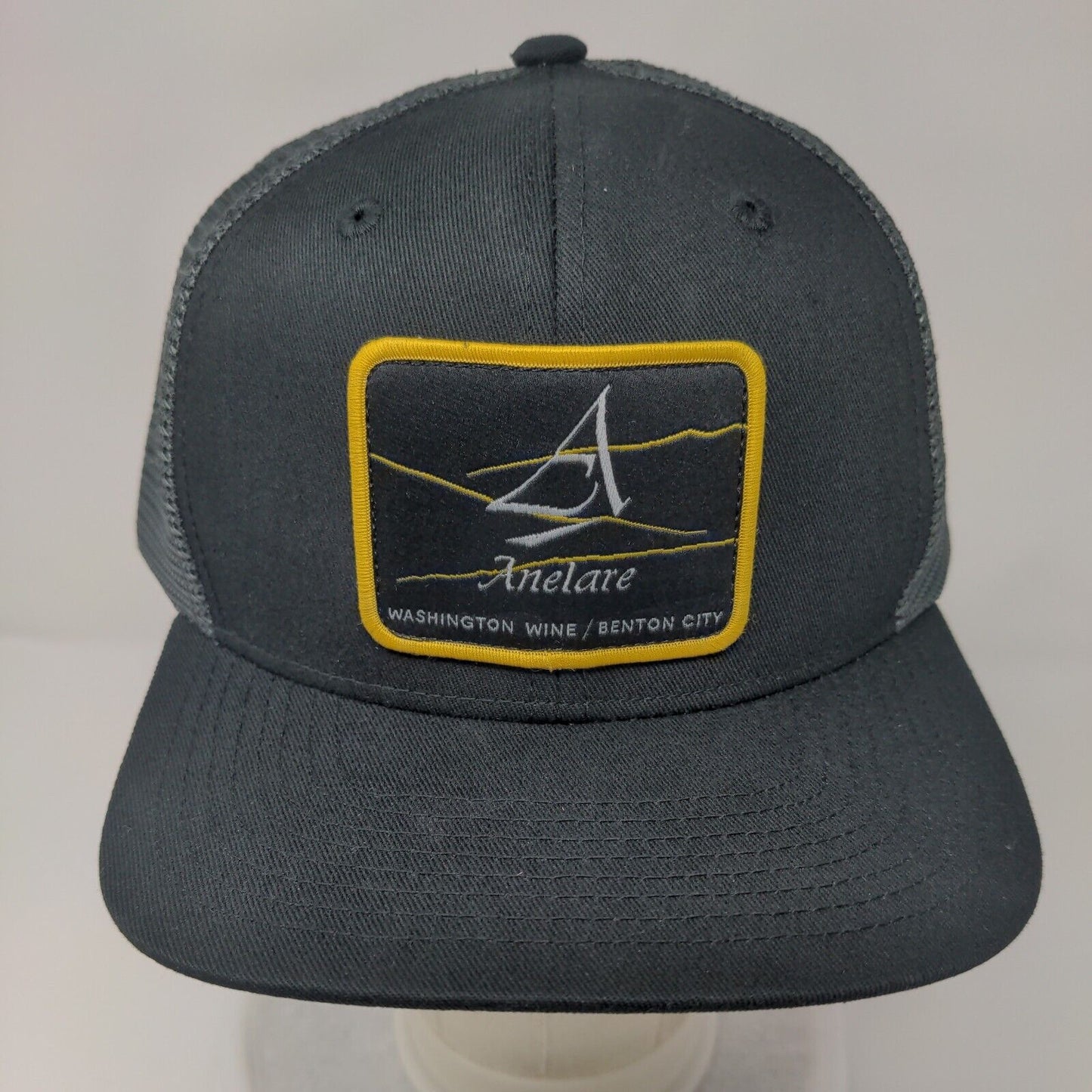 Anelare Washington Wine Snapback Trucker Hat Black One Size Mesh Back