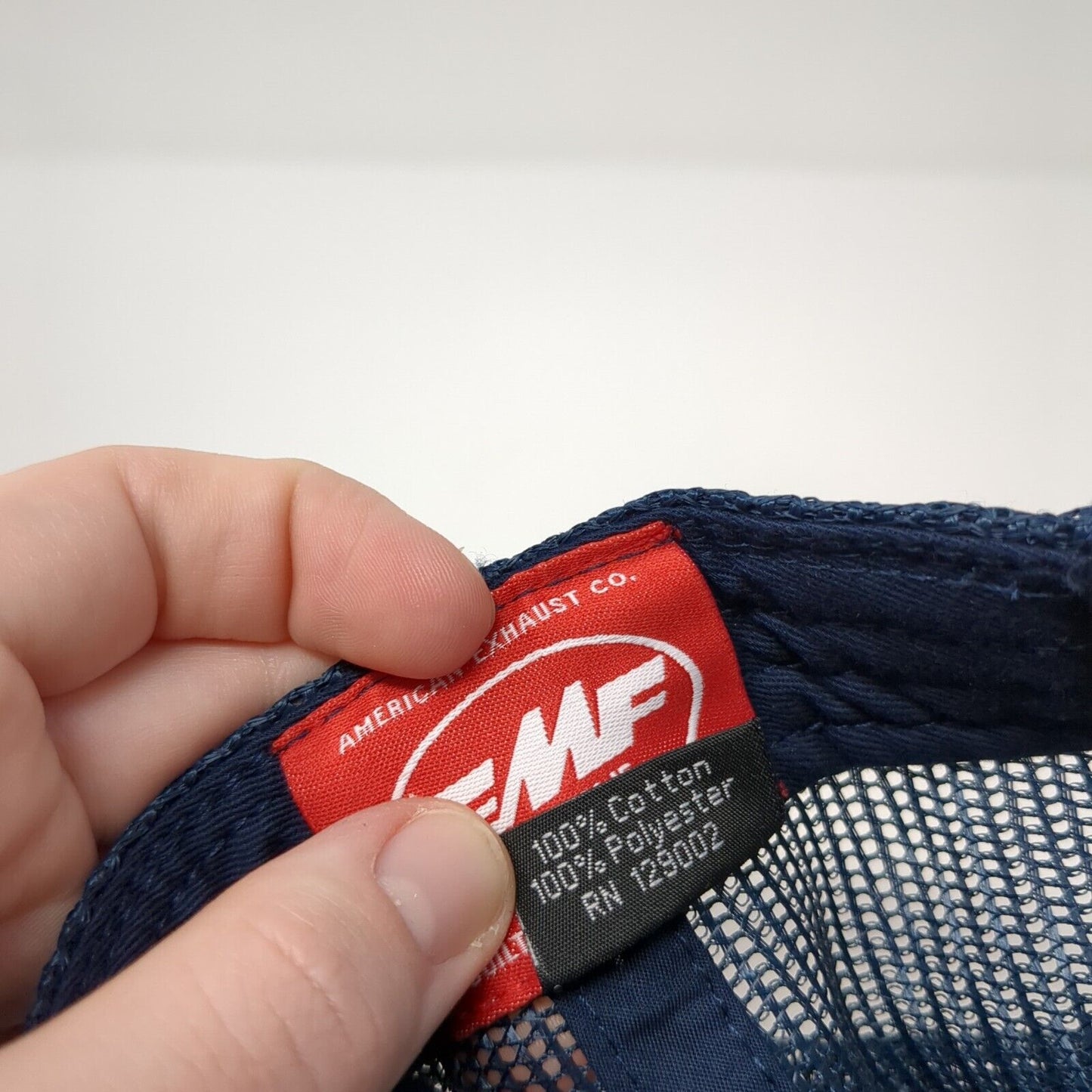 FMF Snapback Trucker Hat Blue One Size Adjustable Embroidered Mesh Back 6 Panel