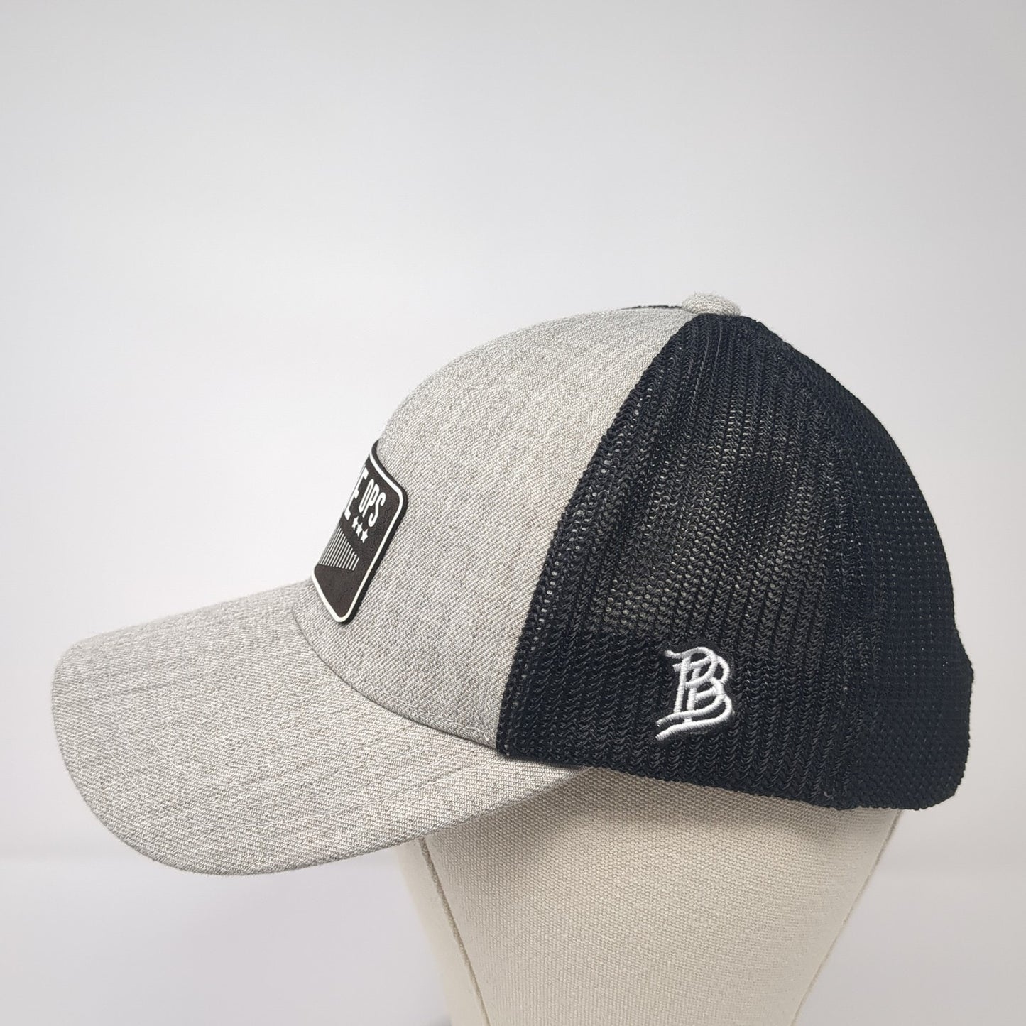 Prime Ops Snapback Trucker Hat Gray One Size Mesh Back Branded Bills