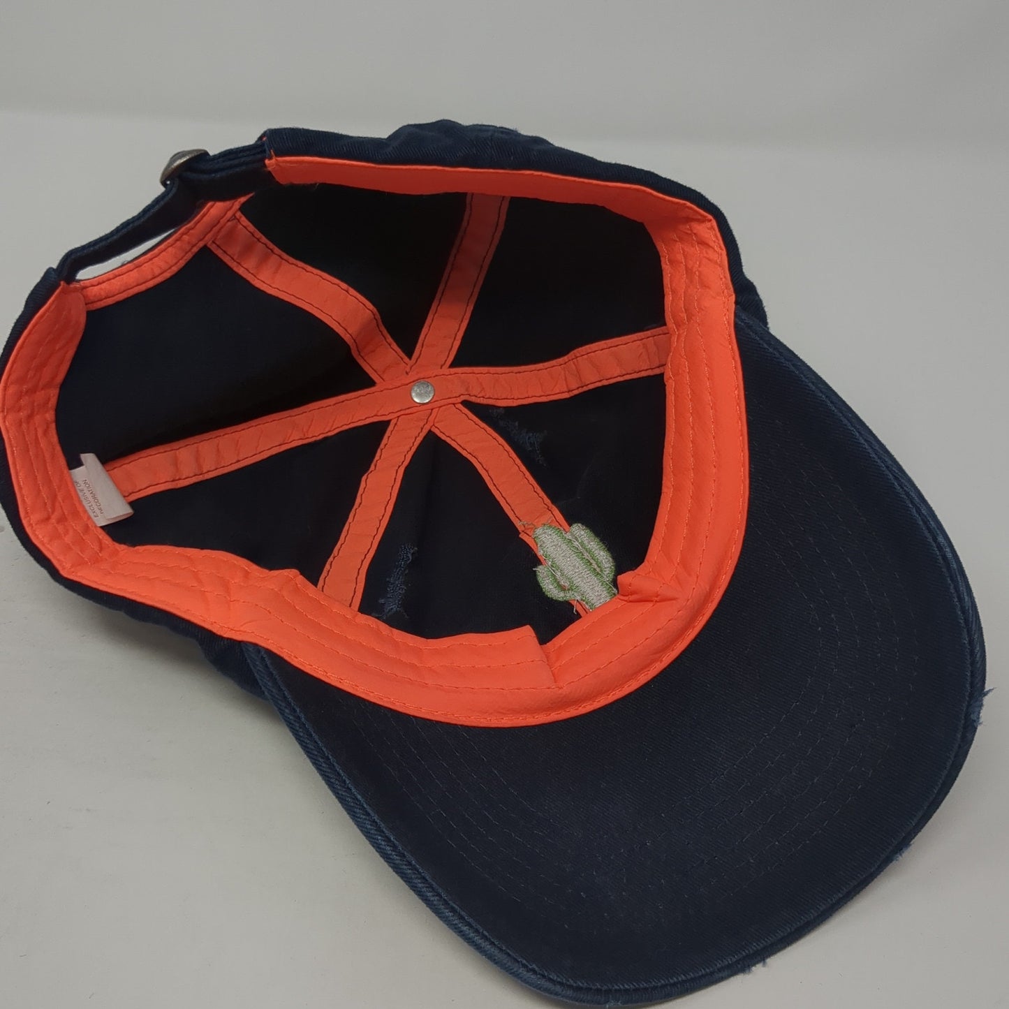 Cactus Slideback Baseball Cap Blue One Size Adjustable Embroidered Distressed