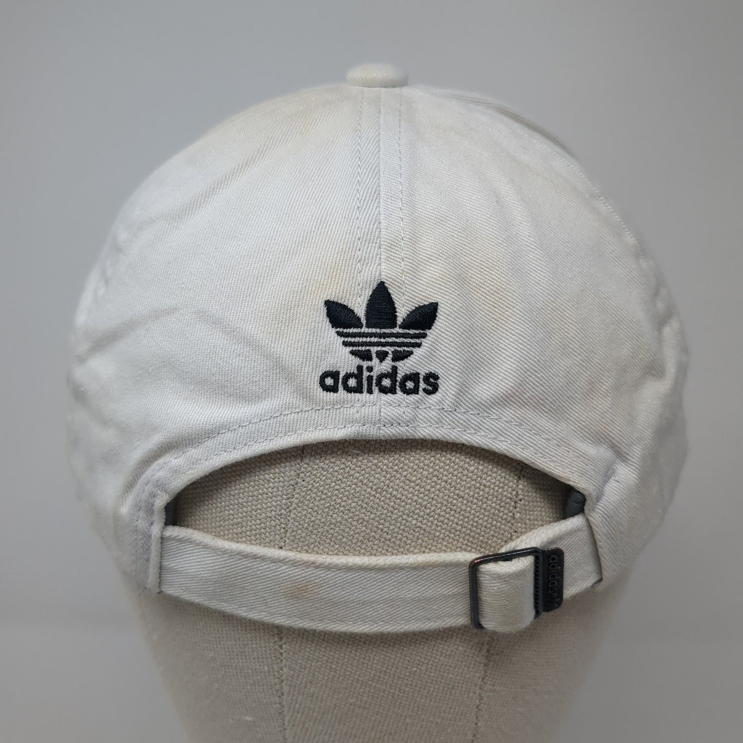 Adidas Trefoil Logo Slideback Hat White One Size Adjustable Embroidered