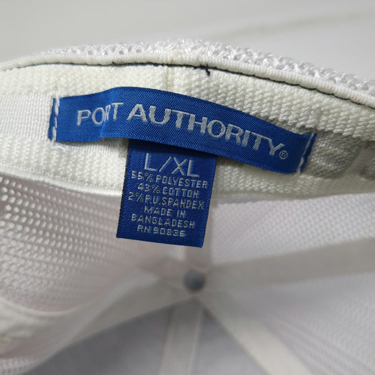 Port Authority Baseball Cap Blue White Red XL Mesh Back Flexfit Pond Hockey Hat