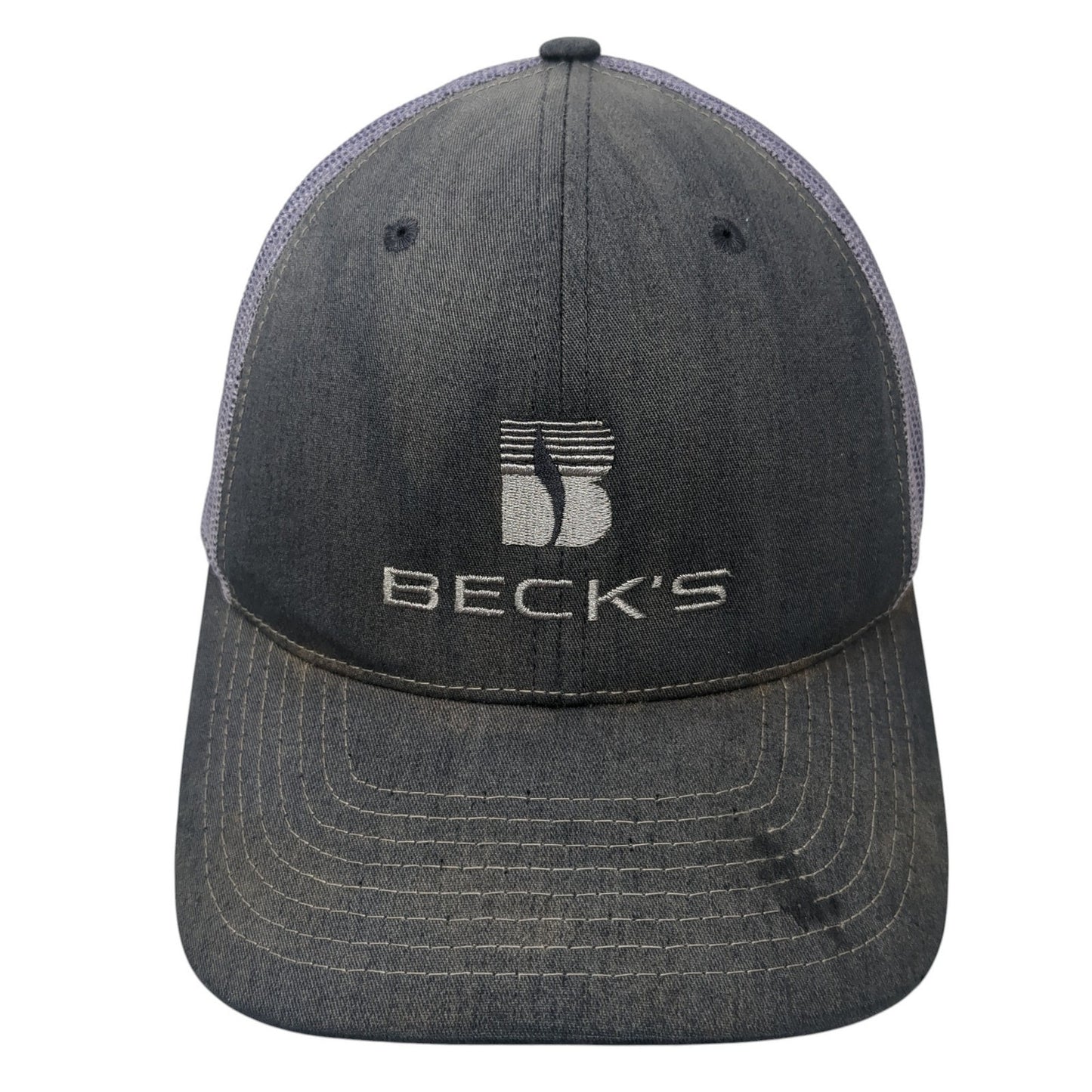 Beck's Snapback Trucker Hat Gray One Size Mesh Back Outdoor Richardson