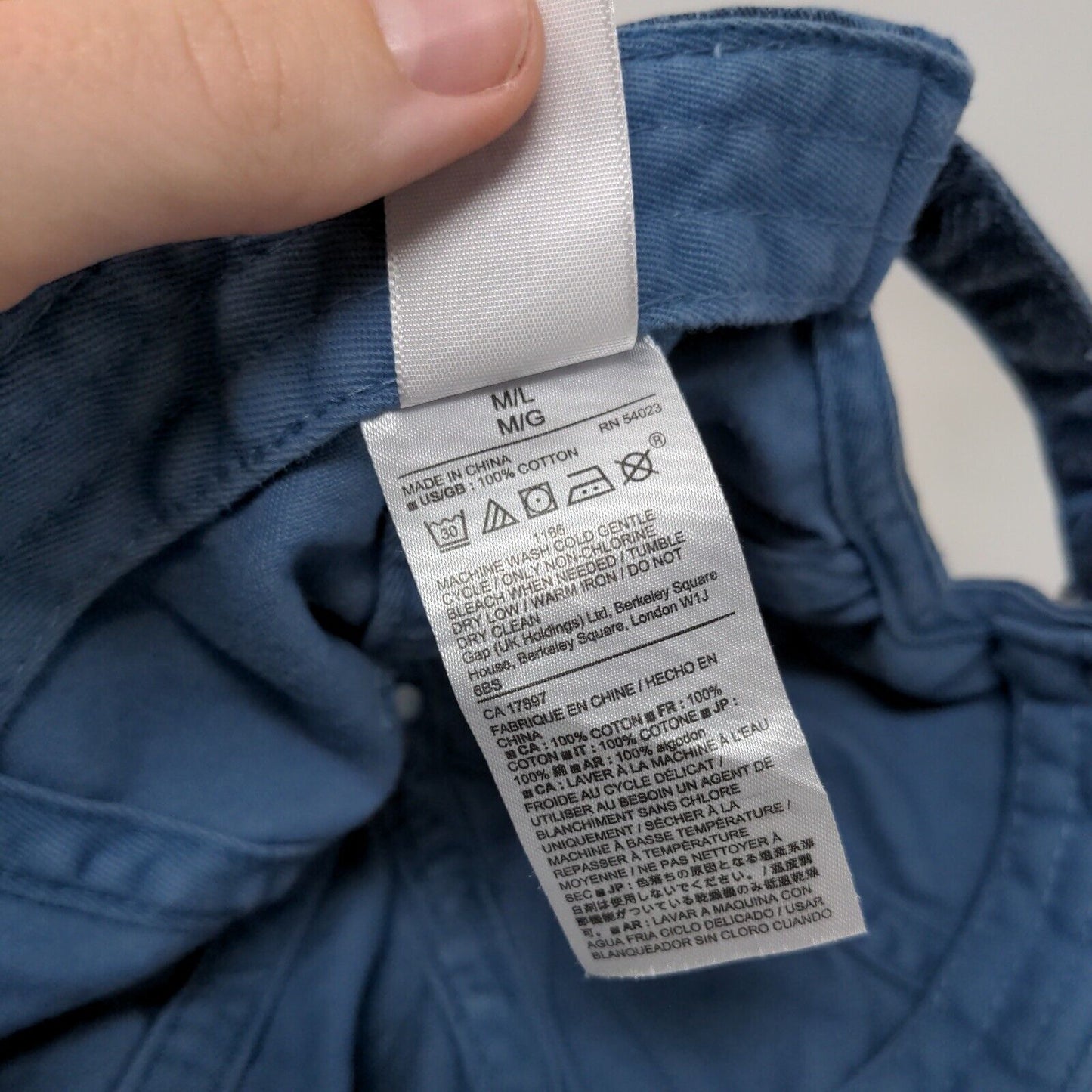 Gap All Over Print Slideback Hat Blue Medium/Large Adjustable 6 Panel