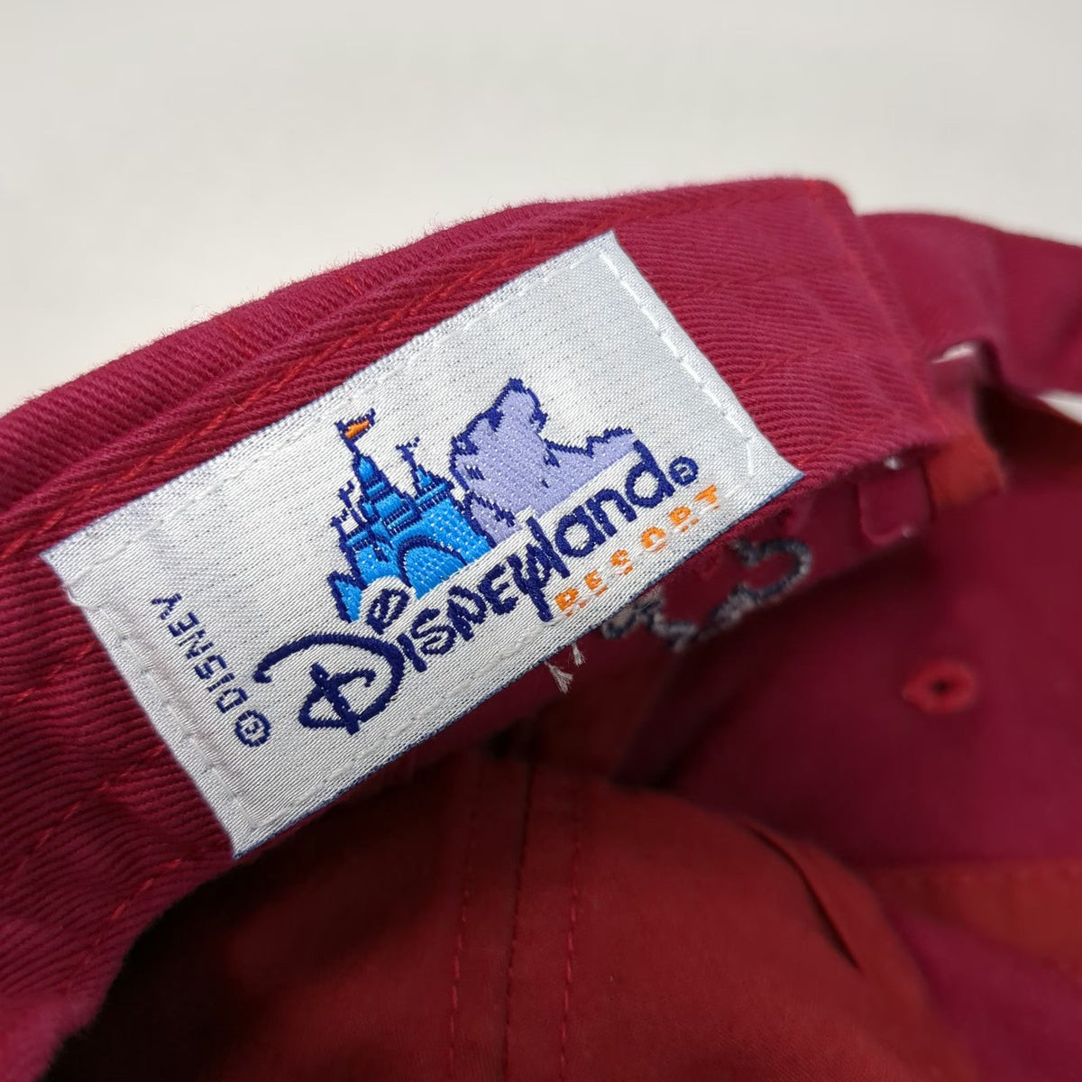 Disneyland Baseball Cap Red One Size Castle Shield Mickey Mouse Slideback Hat
