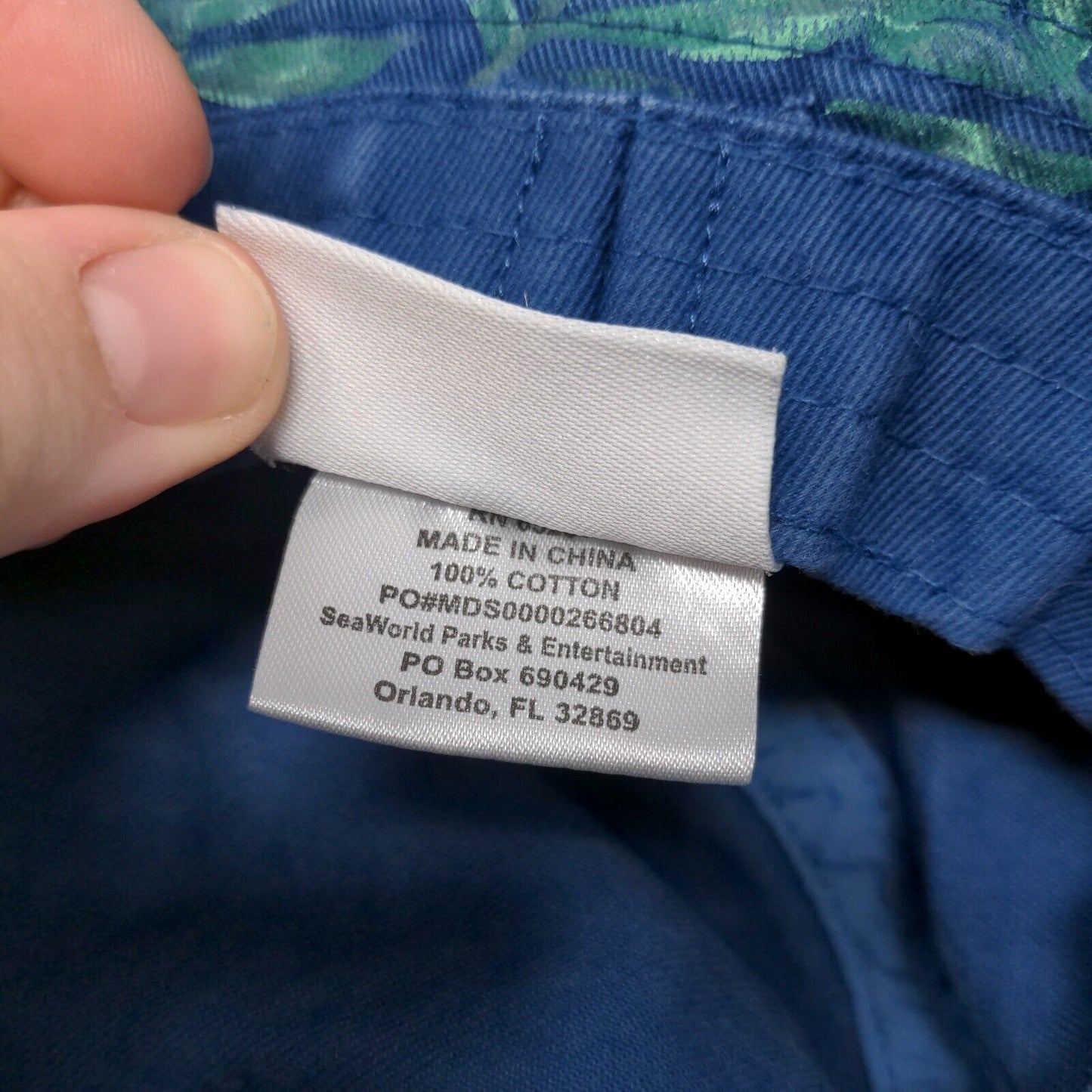 SeaWorld Patch Bucket Hat Multicolor One Size Leaf Print Cotton