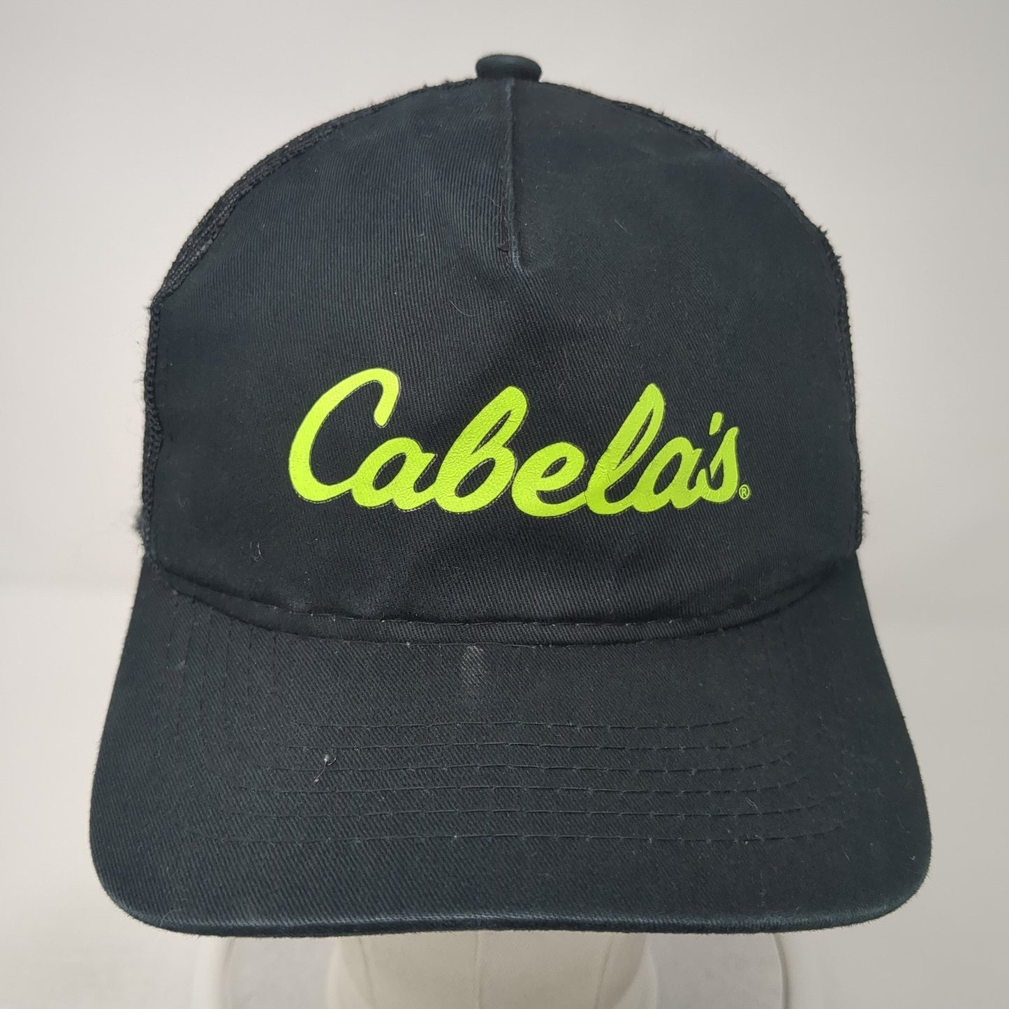 Cabela's Snapback Trucker Hat Black One Size Adjustable Mesh Back Bass Pro Shops