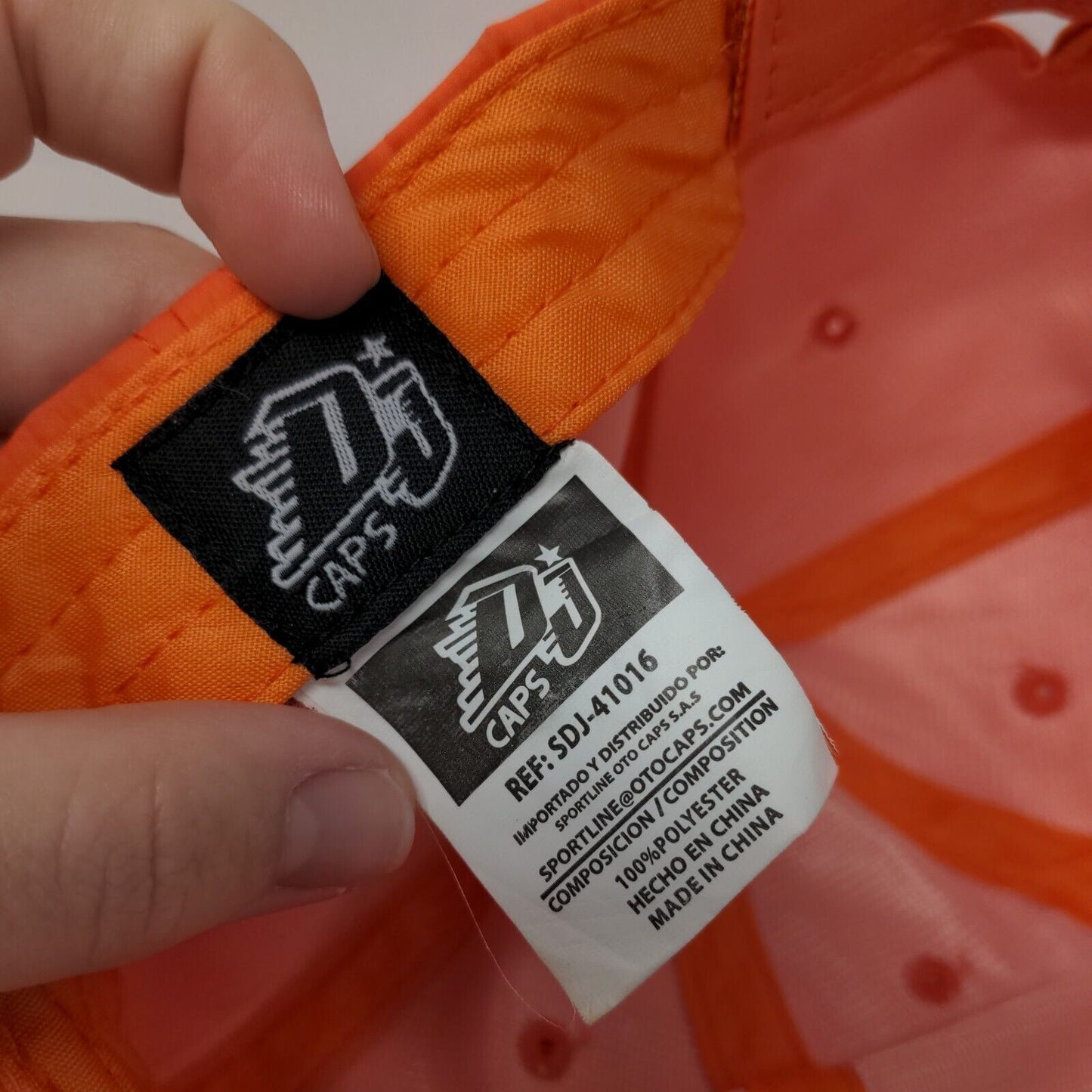 Champion Strapback Hat Orange One Size Embroidered 6 Panel DJ Caps