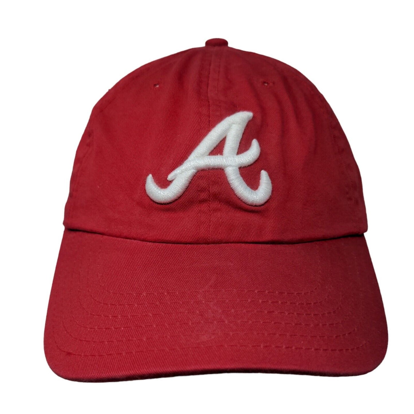 New Era Men's Slideback Hat Red OSFA Embroidered Atlanta Braves Logo Cotton