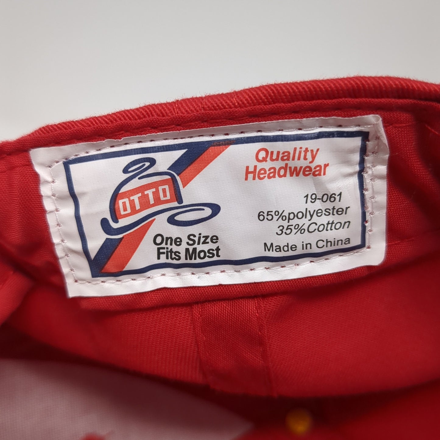 Red Hat Lady's Man Snapback Hat Red One Size Adjustable 6 Panel Otto
