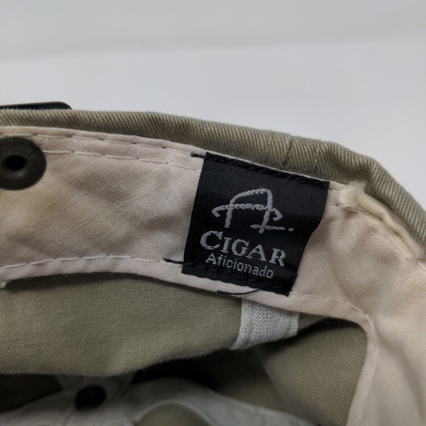 Cigar Aficionado Slideback Hat Tan OSFA Embroidered Leather Strap