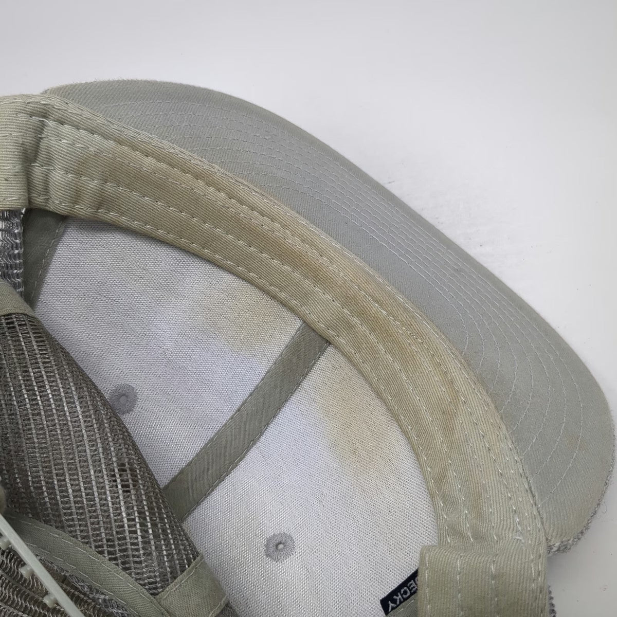 Decky Trucker Hat Gray One Size Sno Planks Mountain Patch Mesh Snapback Logo Cap