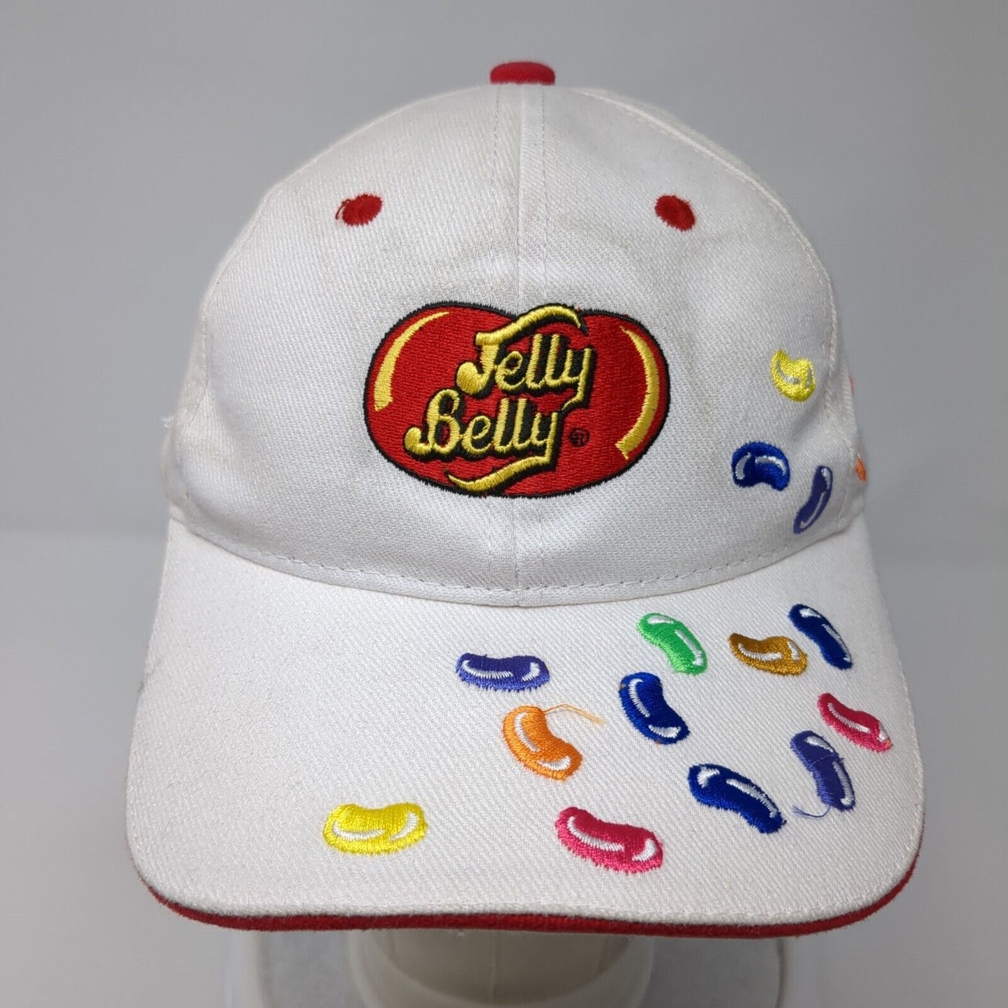 Jelly Belly Slideback Hat White One Size Adjustable 6 Panel Town Talk