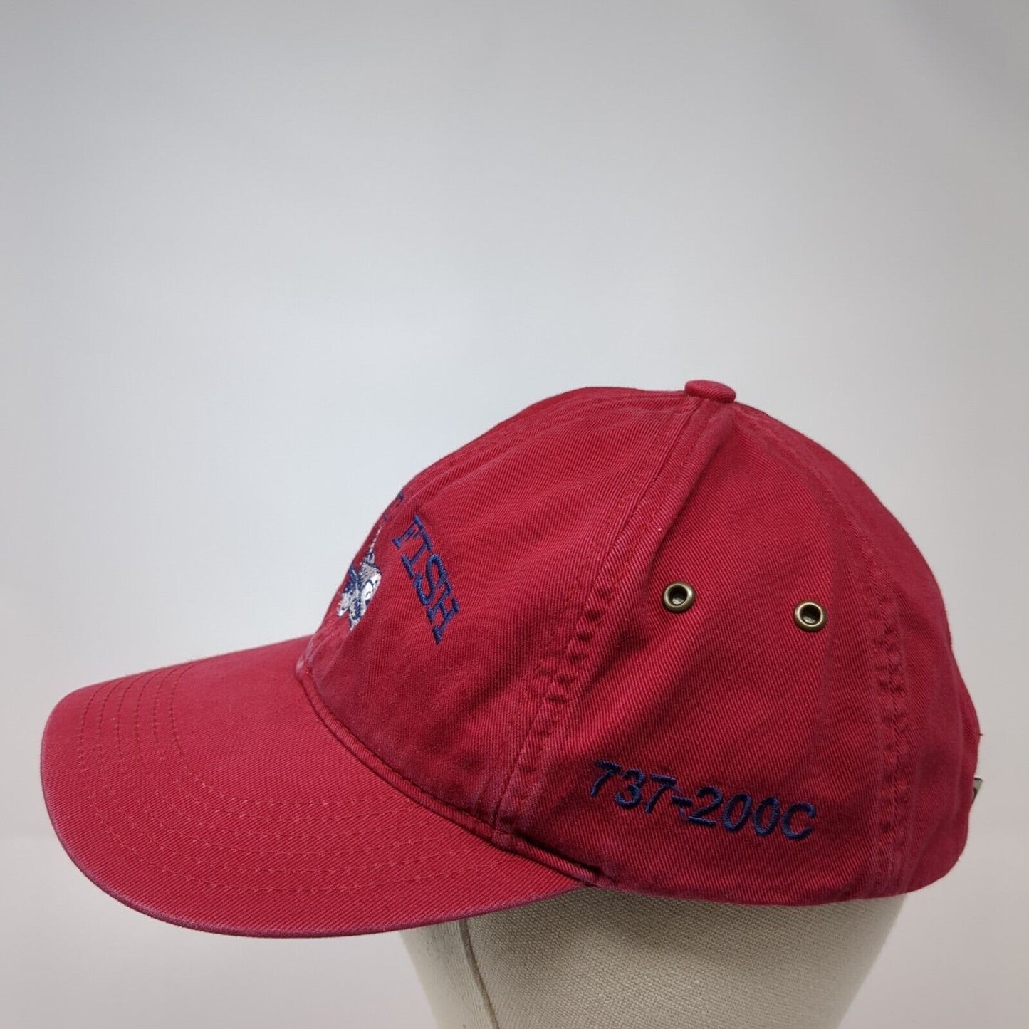 Pilot Fish Alaska Airline Slideback Hat Red OS Adjustable Embroidered Richardson