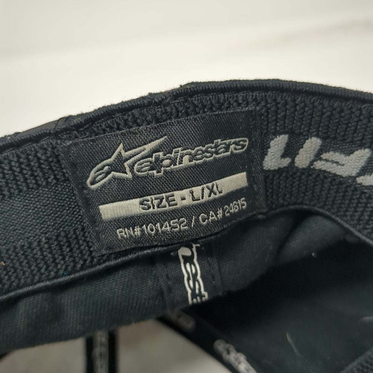 Alpinestars Baseball Cap Black XL Flexfit Embroidered Logo Stretch Fit Hat Moto