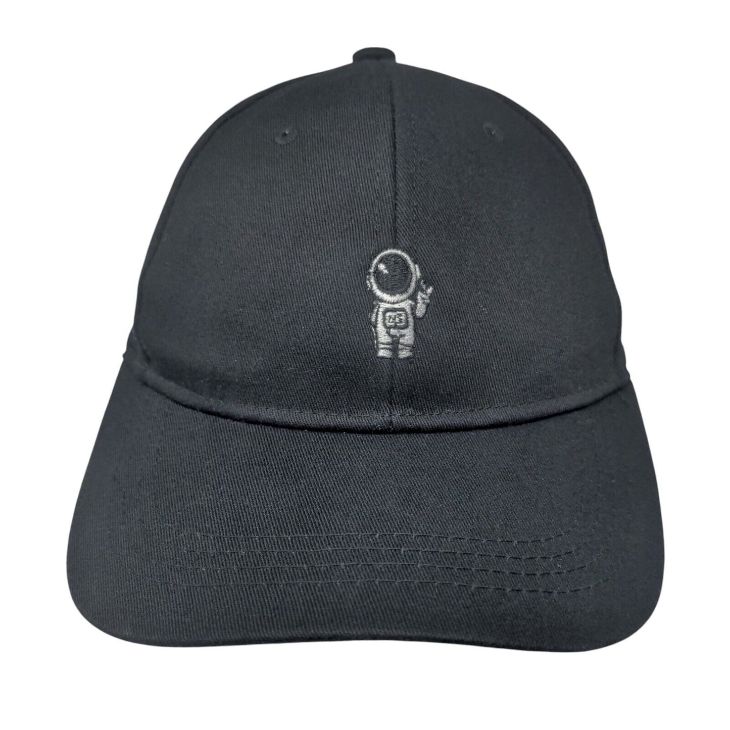 Astronaut Slideback Hat Black One Size Adjustable Embroidered 6 Panel
