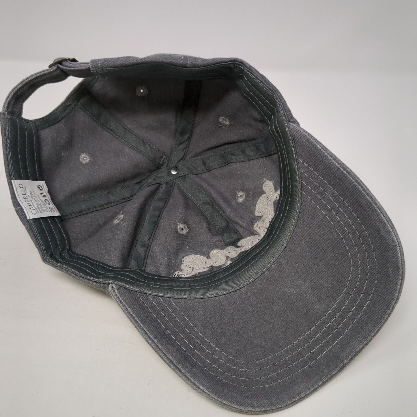 Siena Italia Slideback Hat Gray OS Adjustable Embroidered Patriotic Capello