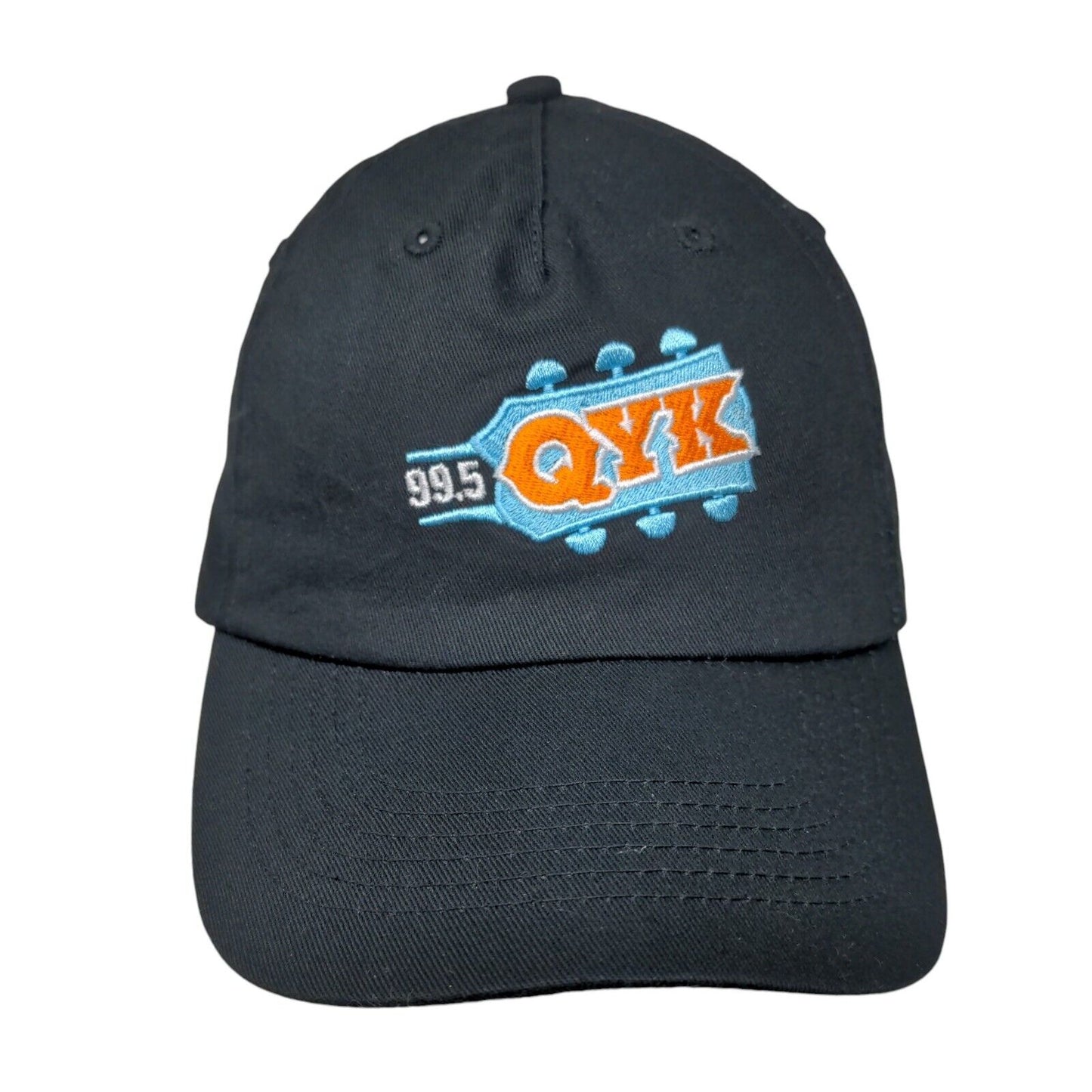 99.5 QYK Strapback Hat Black OS Adjustable Embroidered Vented Holes Hit Wear