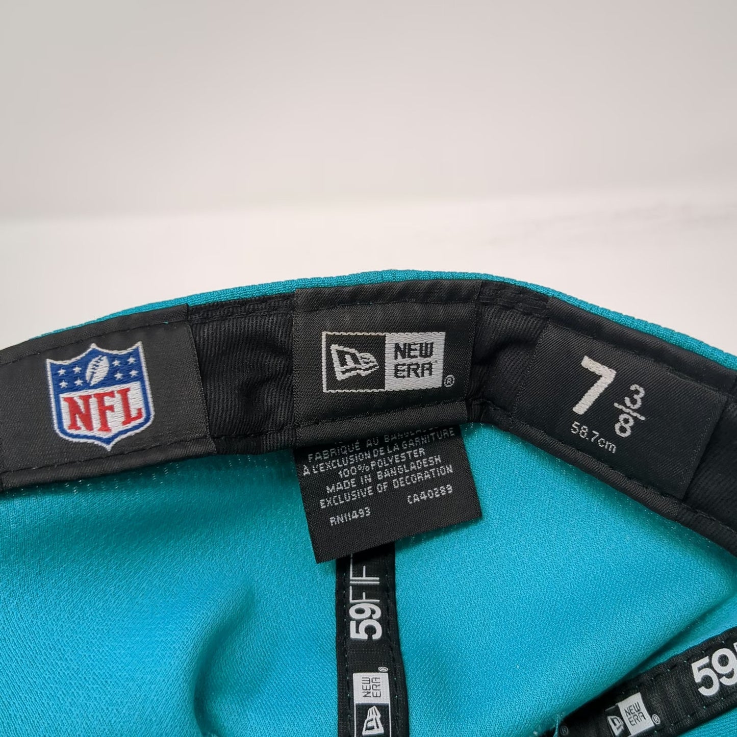 New Era Miami Dolphins NFL Blue Cap 7 3/8 Fitted 59FIFTY Flat Brim Logo Hat