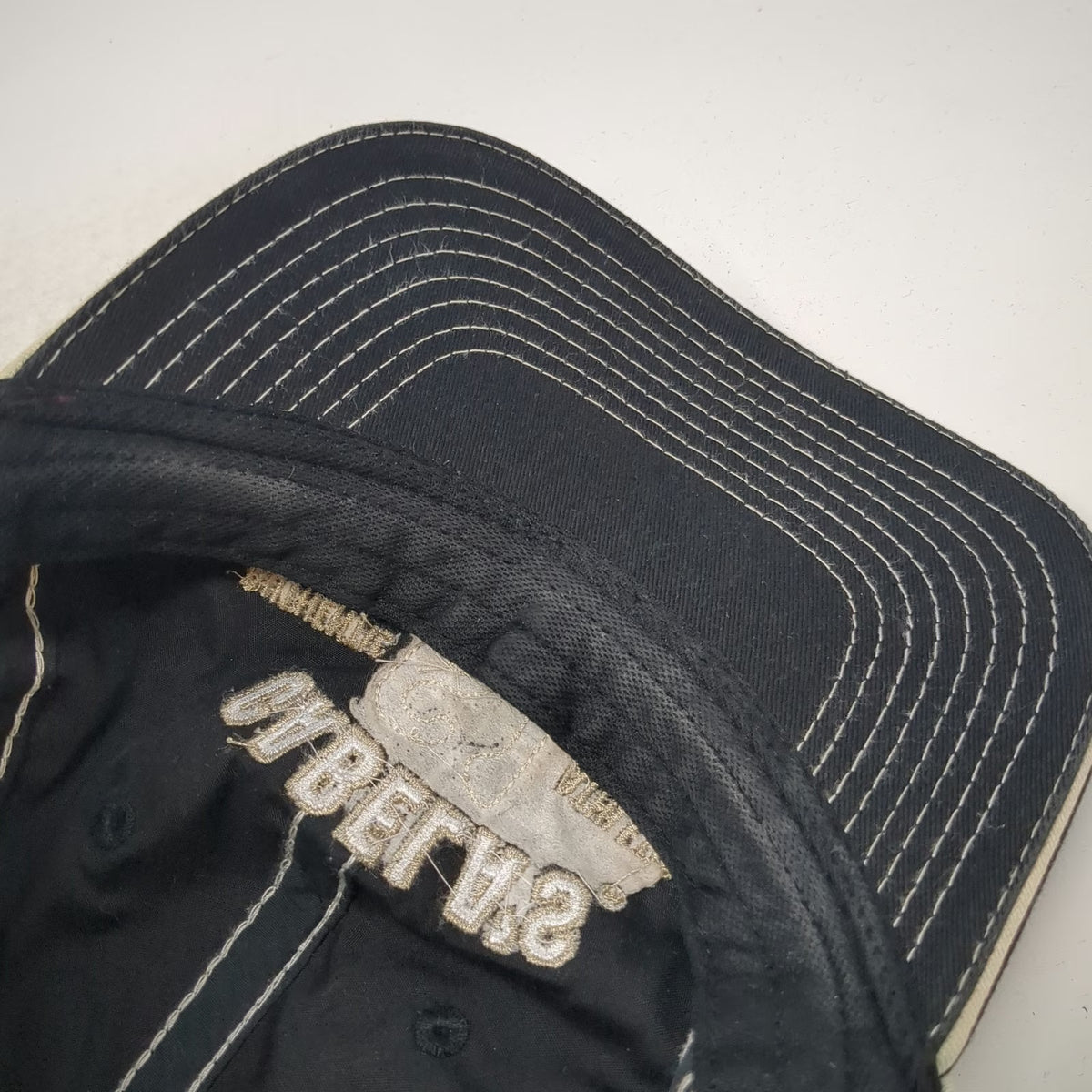 Cabela's Baseball Cap Black One Size Distressed 61 Athletics Slideback Hat