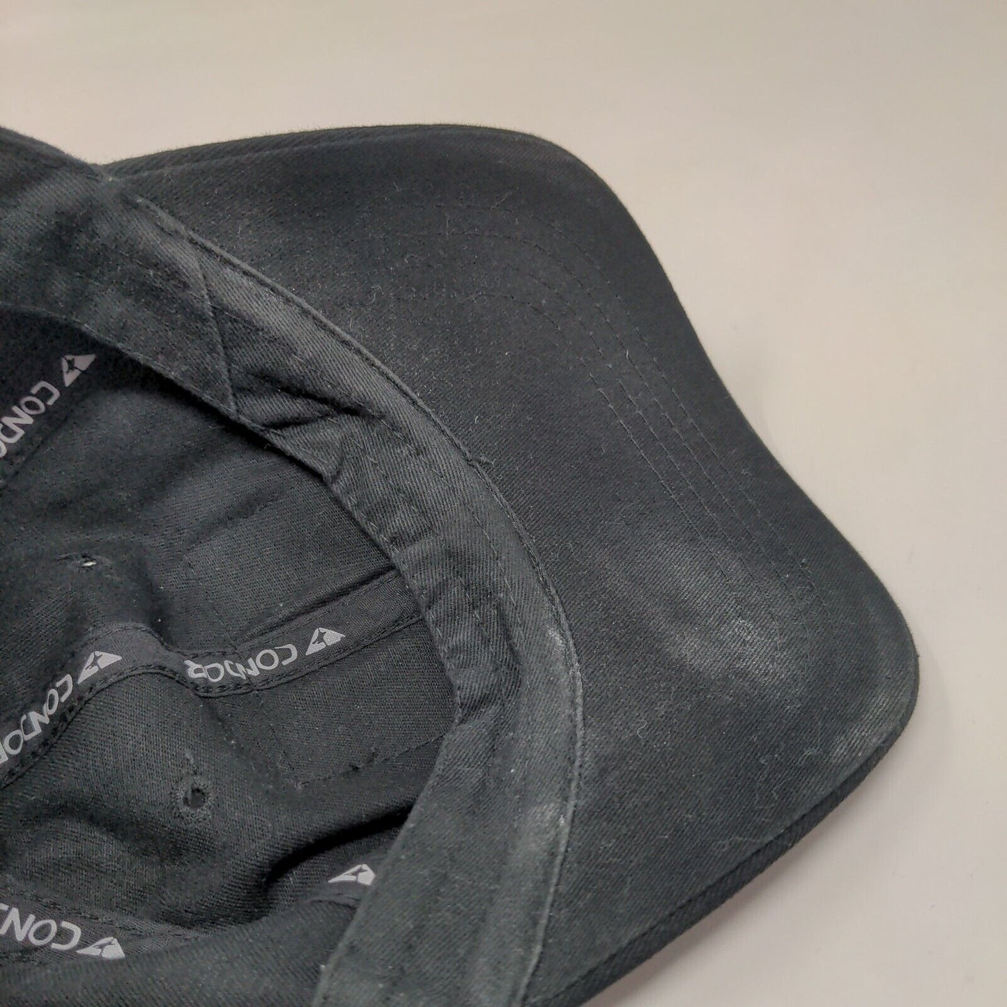Condor Slideback Hat Black One Size Adjustable Patch Logo 6 Panel Cotton