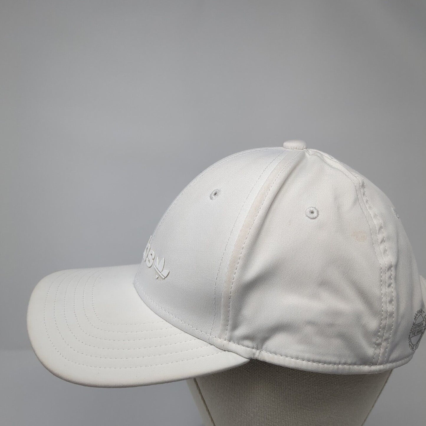Adidas Trefoil Snapback Hat White One Size Adjustable Solid 6 Panel