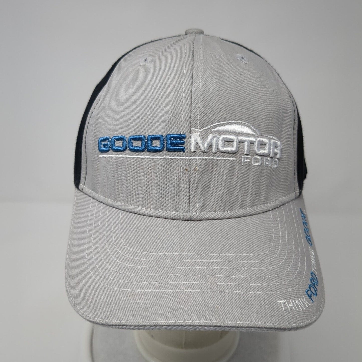 Goode Motor Ford Fitted Hat Gray One Size Embroidered Vented Holes 360 Apparel