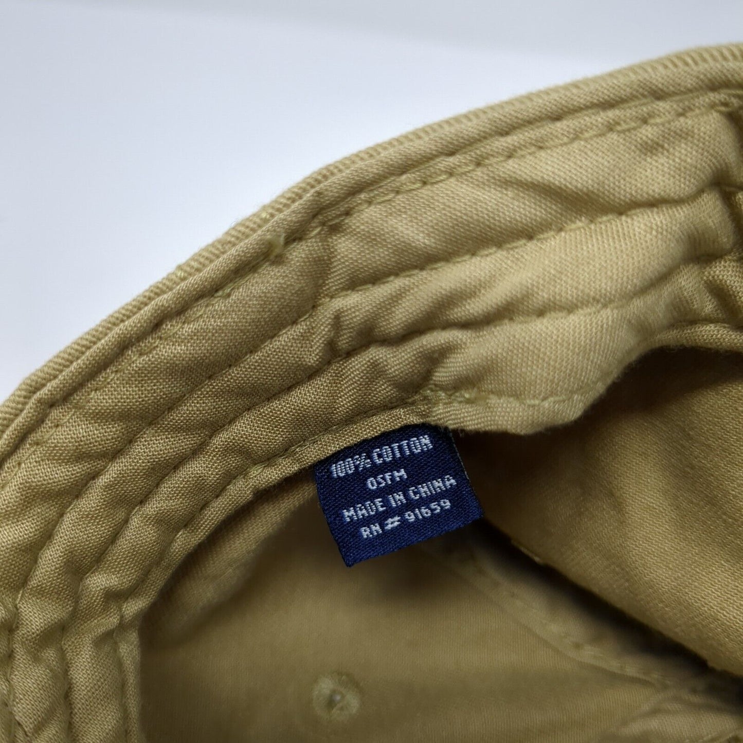 NJASAP SU Strapback Hat Tan One Size Adjustable Embroidered 6 Panel Cotton