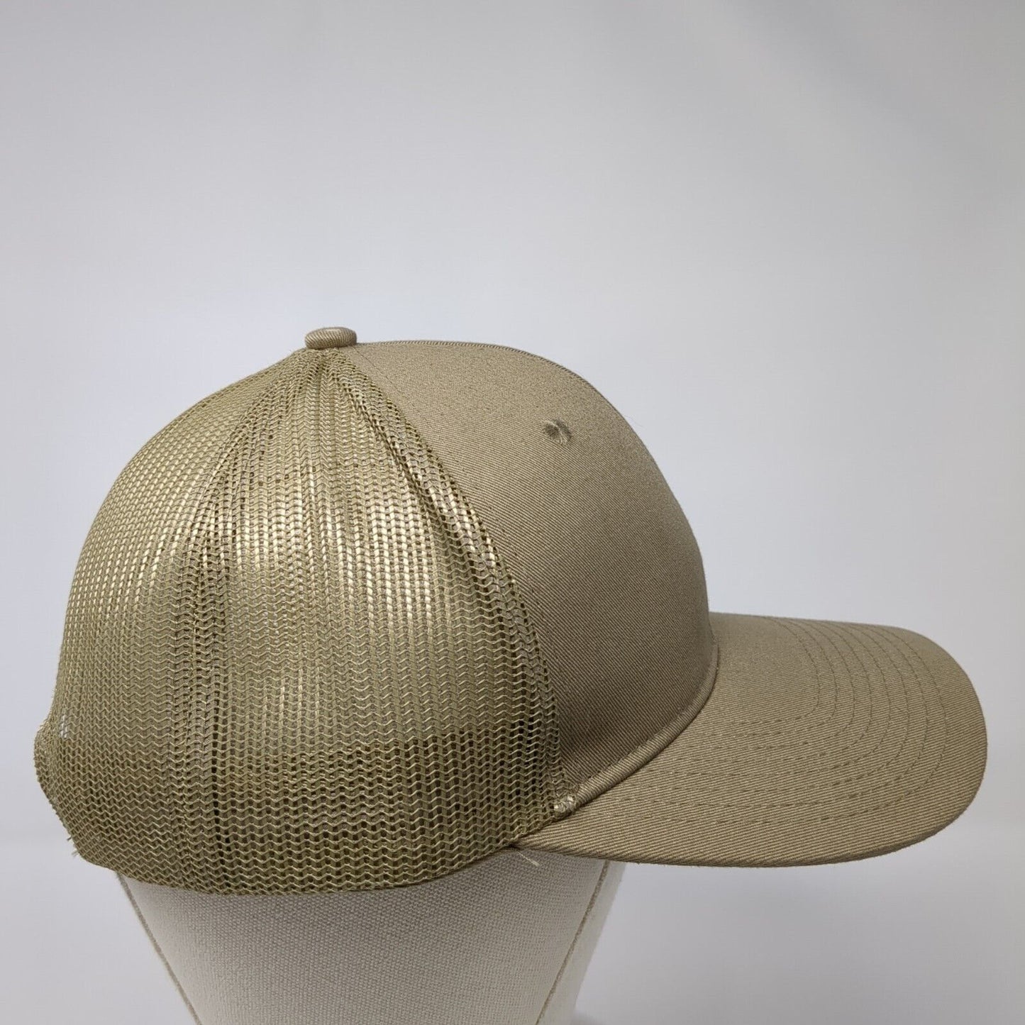 BBI Snapback Mesh Back Trucker Hat Tan One Size Solid Port Authority