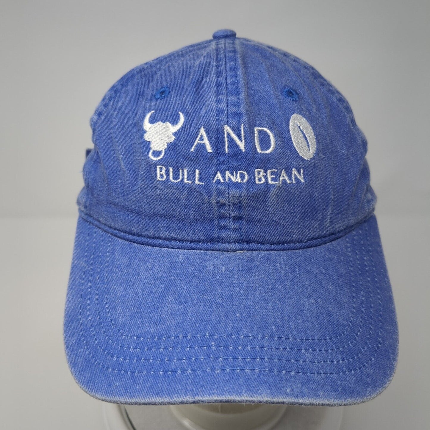 Bull And Bean Slideback Hat Blue One Size Embroidered Authentic Pigment
