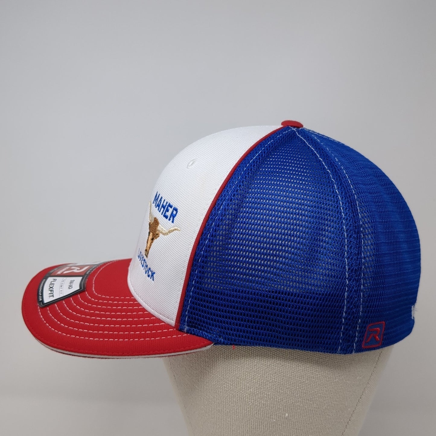 Maher Livestock Fitted Mesh Back Trucker Hat Multi Medium Flexfit Richardson