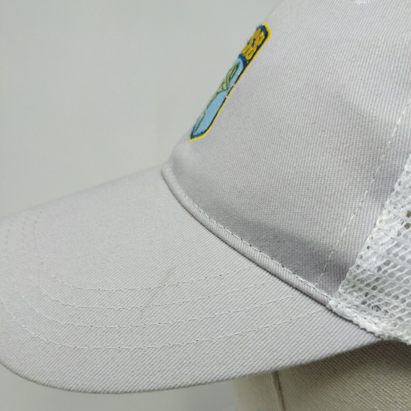 Bass Strapback Mesh Back Trucker Hat Gray One Size Embroidered Member