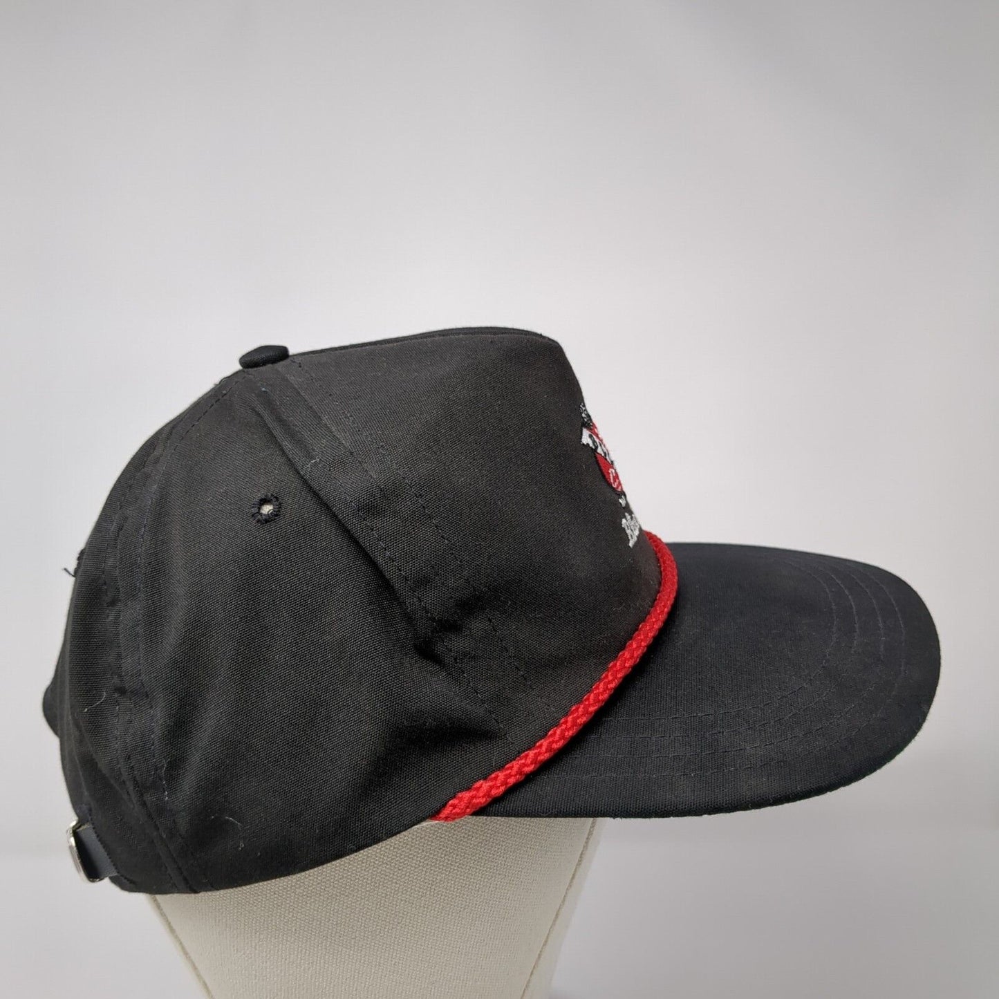 Blue Lakes Slideback Hat Black One Size Adjustable Embroidered Rope Town Talk