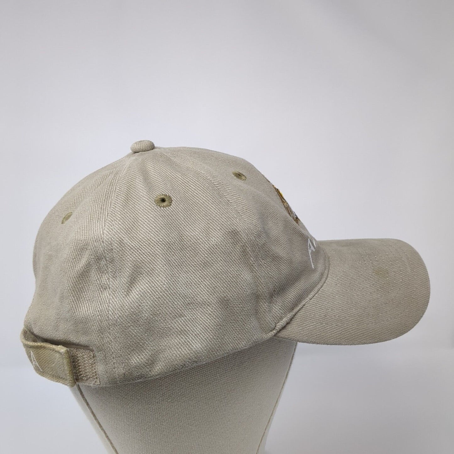 Alaska Strapback Hat Tan One Size Adjustable Embroidered Solid 6 Panel