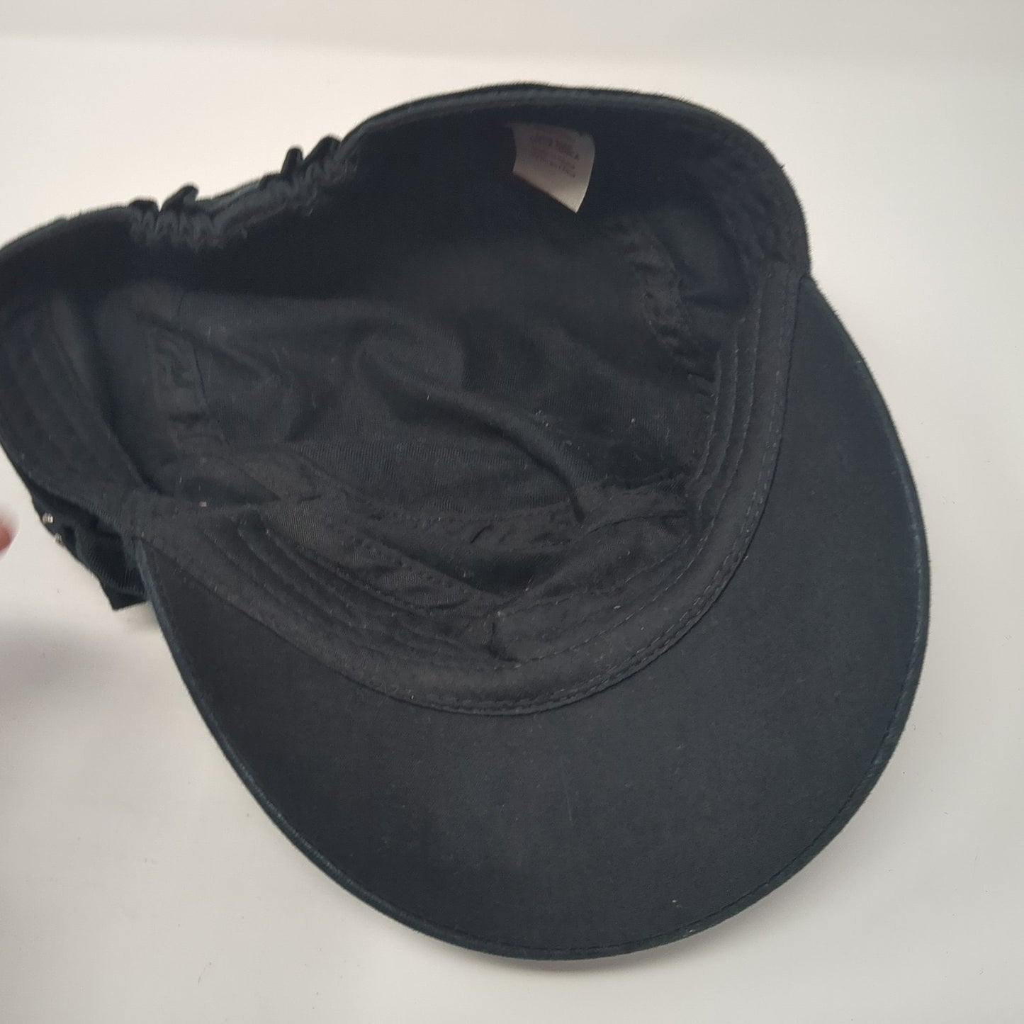 Unbranded Fitted Cadet Army Cap Hat Black One Size Bow Rhinestone