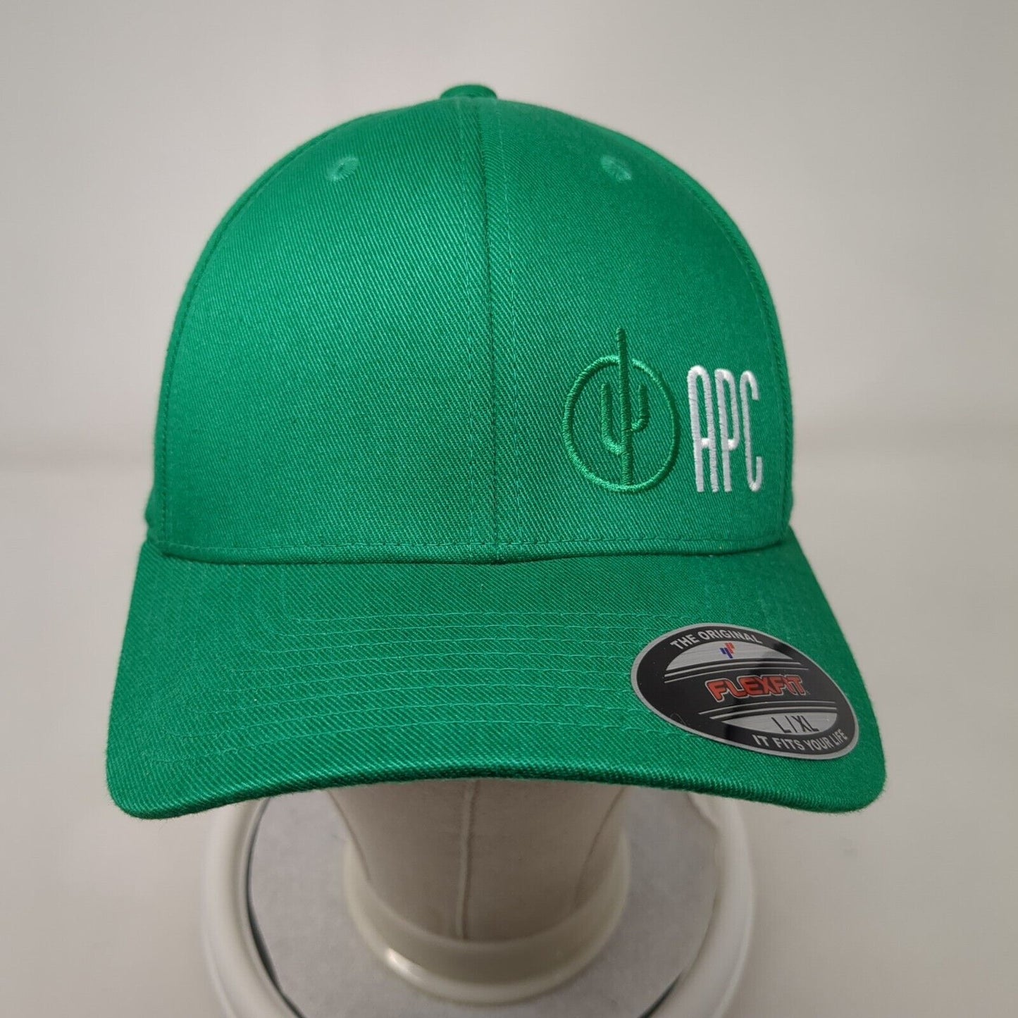 APC Fitted Hat Green L/XL Flexfit Embroidered Patriotic 6 Panel Yupoong