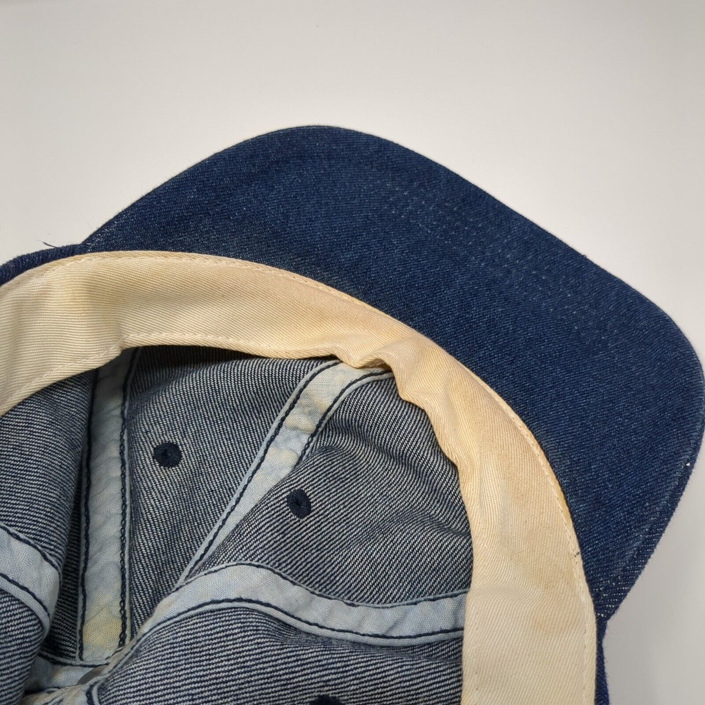 Unbranded Slideback Hat Blue One Size Adjustable Denim Vented Holes Blank