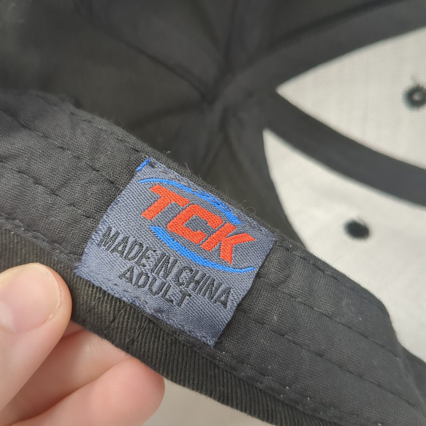 C Strapback Baseball Cap Black One Size Adjustable Embroidered 6 Panel TCK
