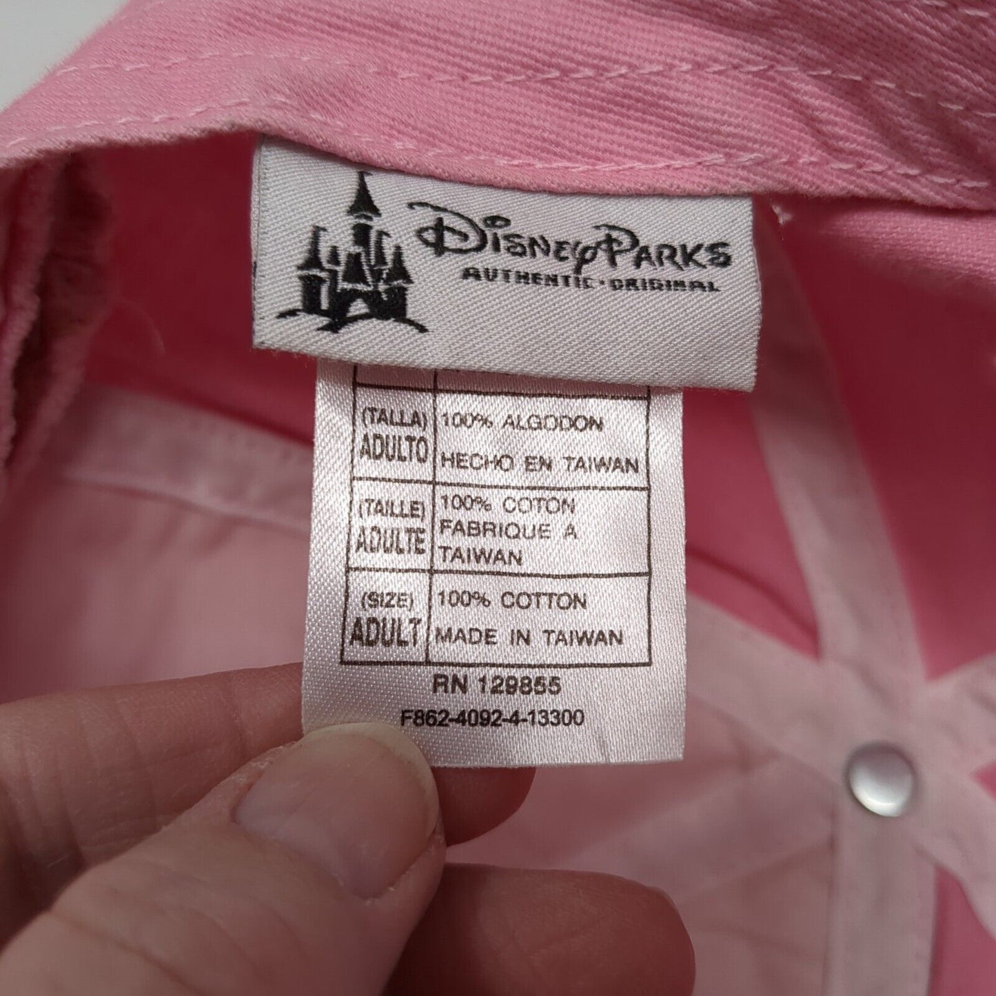 Mickey Mouse Adult Strapback Hat Pink One Size Adjustable Disney Parks Cotton
