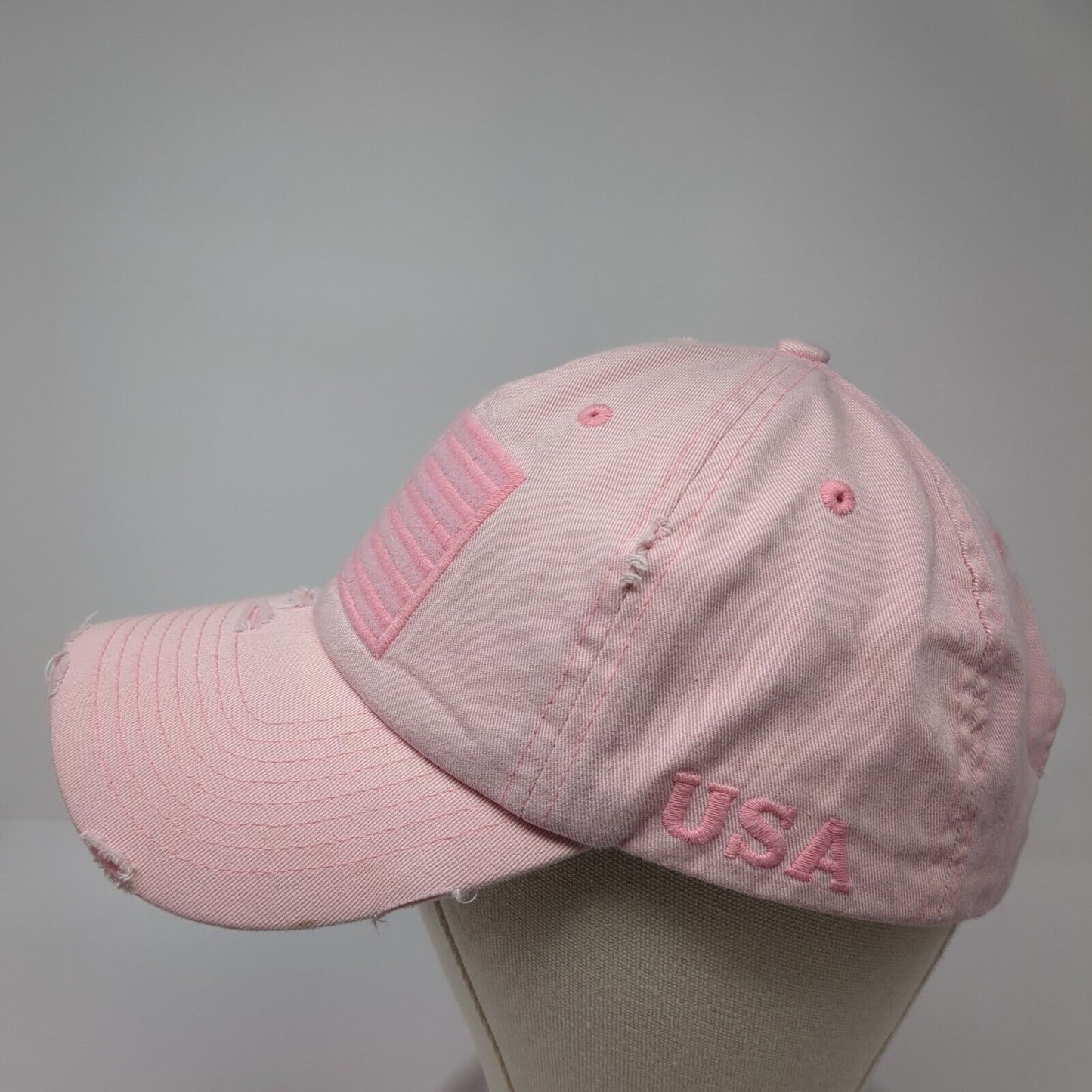 USA Flag Slideback Baseball Cap Pink One Size Adjustable Patriotic KB ETHOS