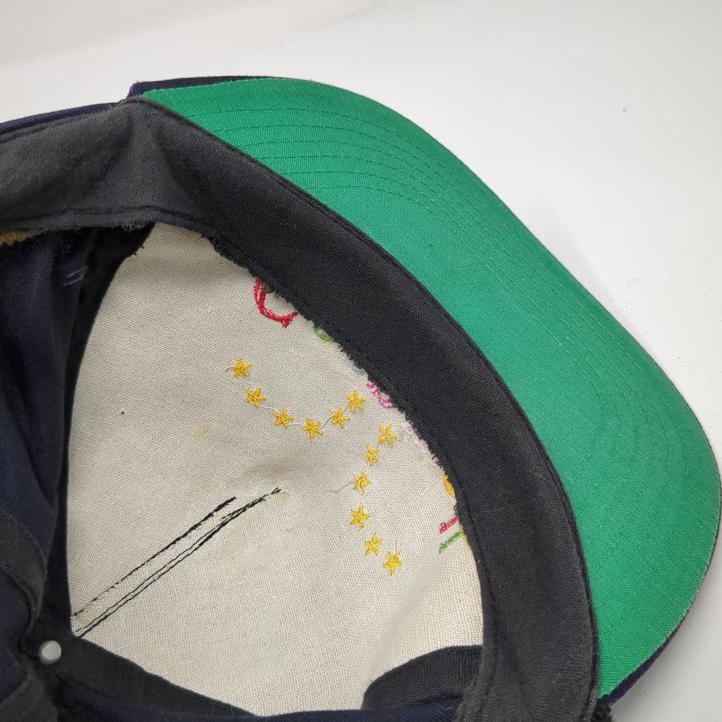 Blue 5 Panel Hat Cornwall Stars Embroidery Snapback One Size Green Under Brim