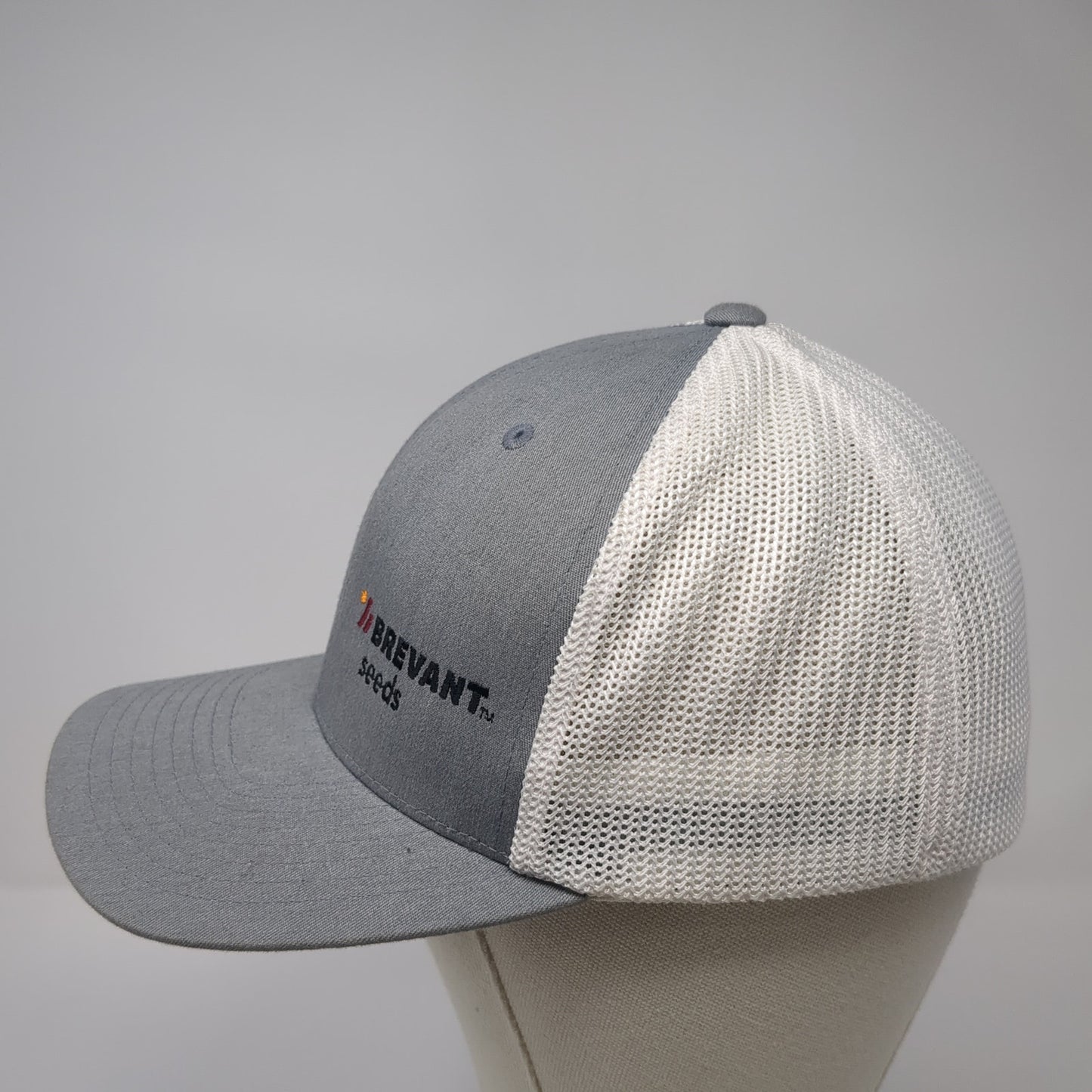 Brevant Seeds Fitted Trucker Hat Gray One Size Mesh Back Port Authority