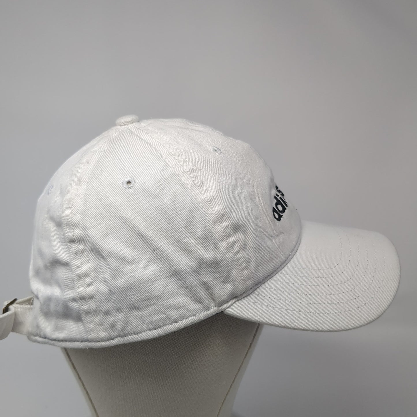 Adidas Trefoil Slideback Hat White One Size Adjustable Solid Vent Holes