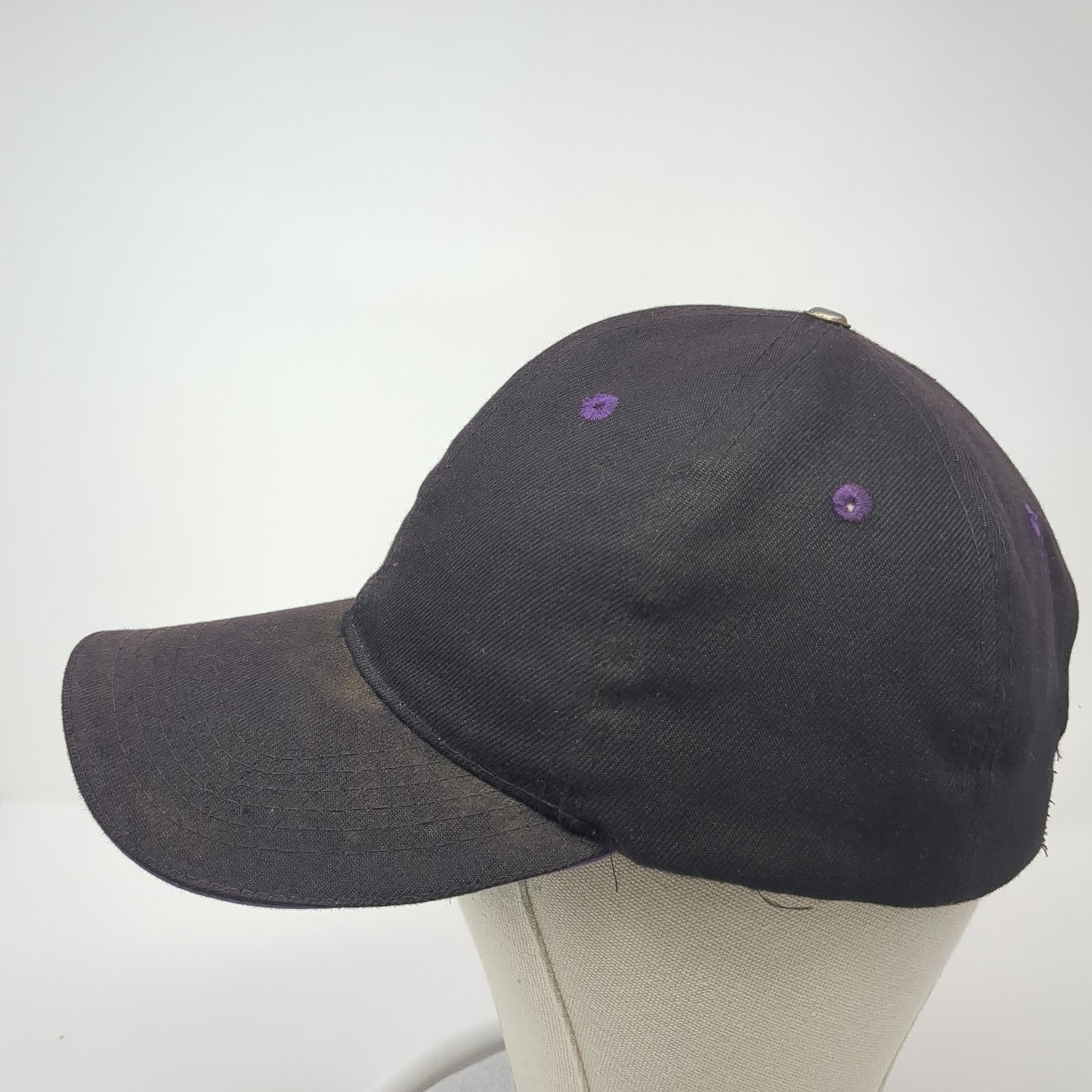 Unbranded Strapback Baseball Cap Black One Size Adjustable 6 Panel Blank