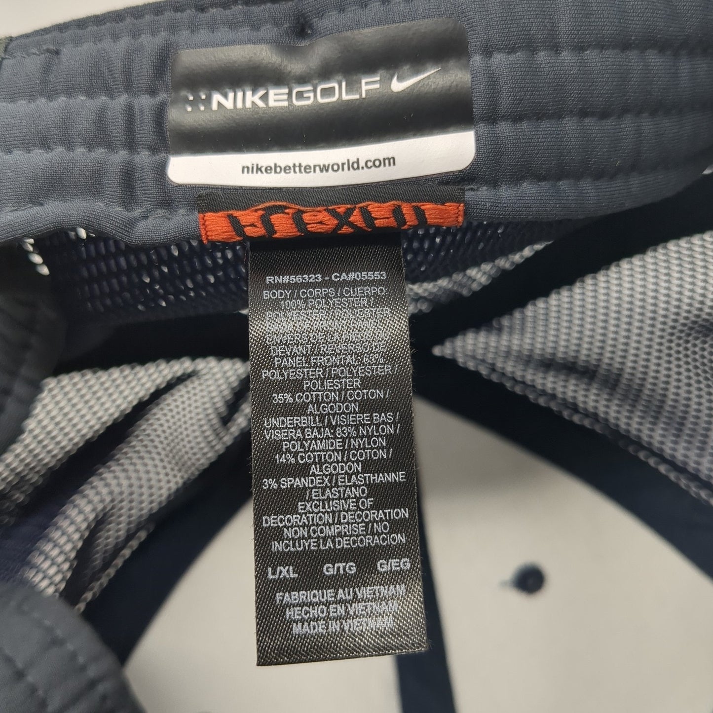 Nike Golf Trucker Hat Blue XL Embroidered Swoosh Breathable Mesh Back