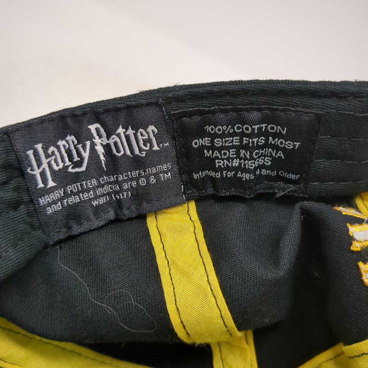 Harry Potter Baseball Cap Black One Size Hufflepuff Badger Logo Embroidered Hat